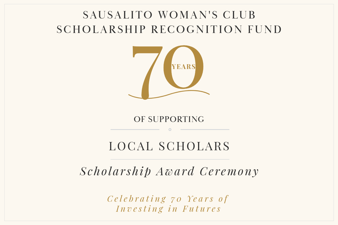 Scholarship 70th Anniversary Annual Award Ceremony