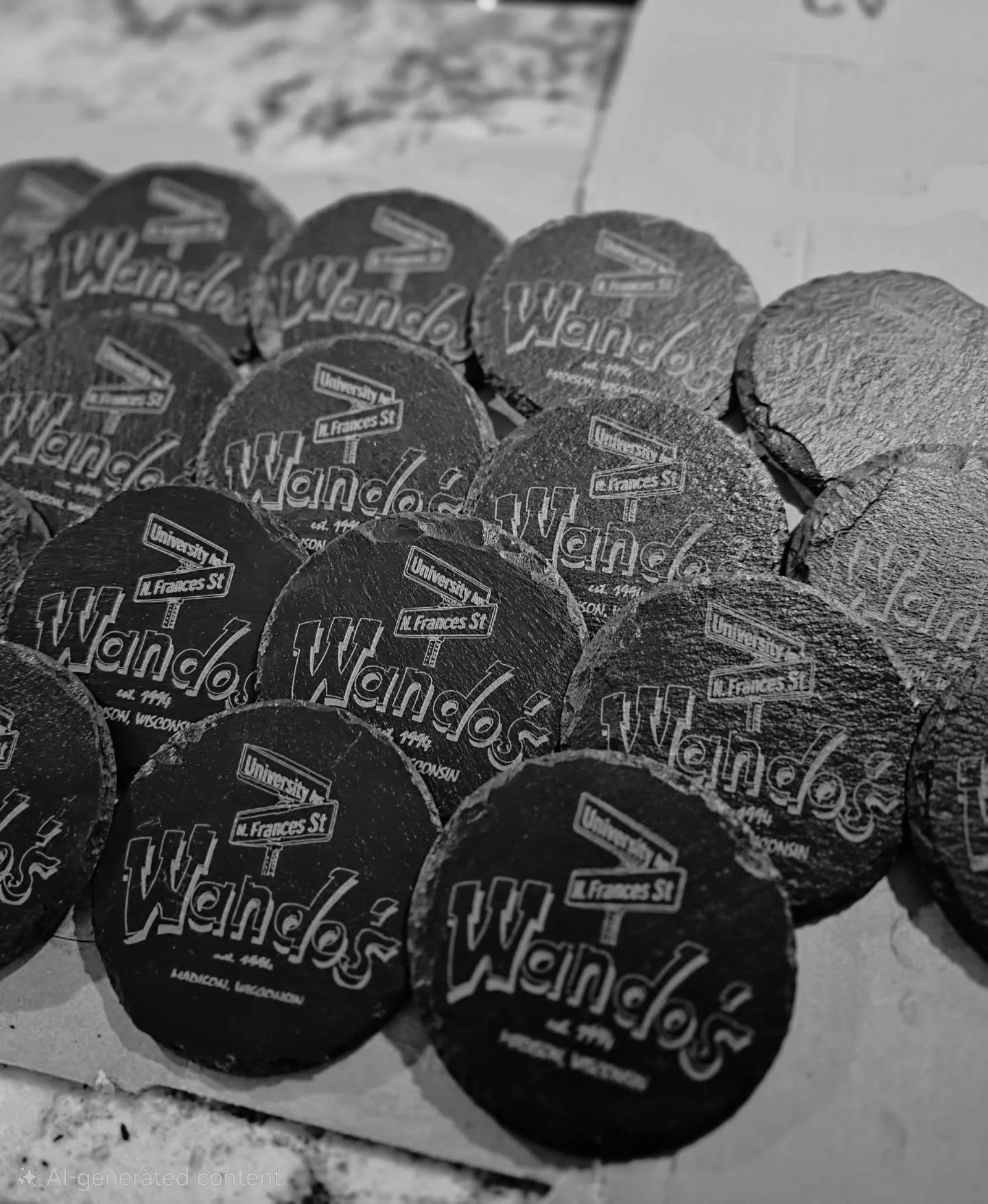 Holiday orders rolling in. 🎄
These custom slate coasters are becoming a favorite corporate gift&mdash;classy, useful, and proudly crafted right here in Wisconsin.

Thank you, @wandosbar! Hope you enjoy these, and #merrychristmas! 

Want coasters bra