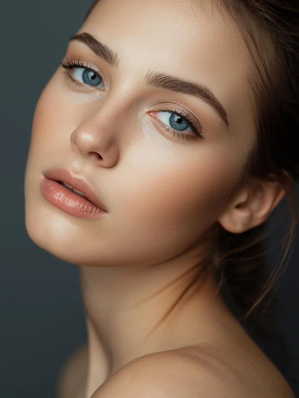 Young woman with clear, glowing skin