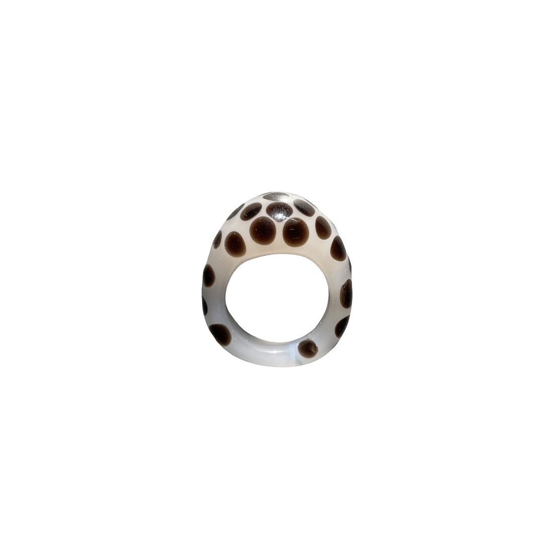 Black Polka Dot Ring