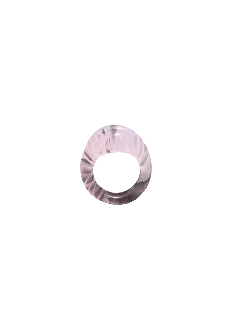 White and Pink Marble Ring