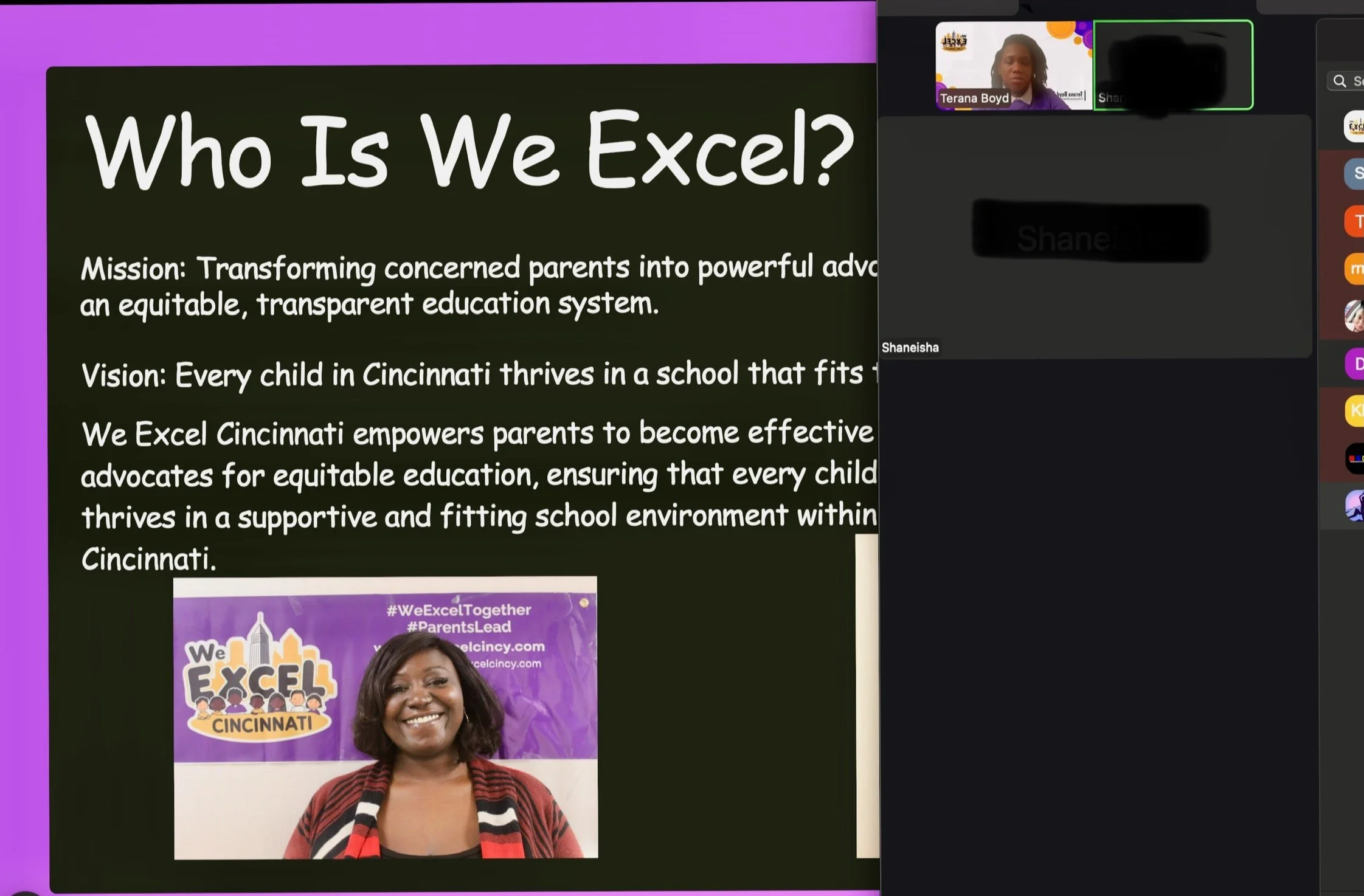 We Excel Zoom Monthly Parent Power Session