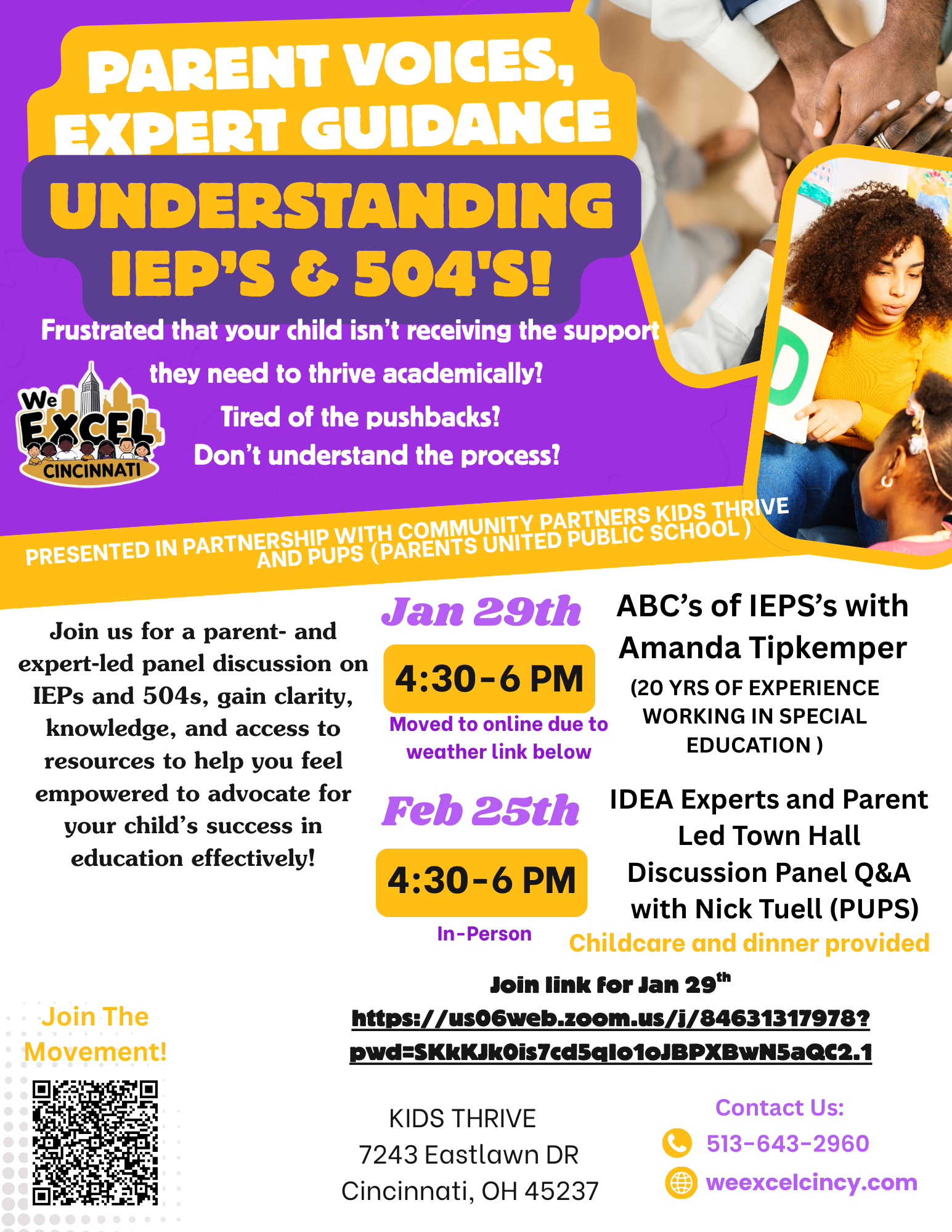 WEC Host's IDEA Experts and Parent Led Town Hall