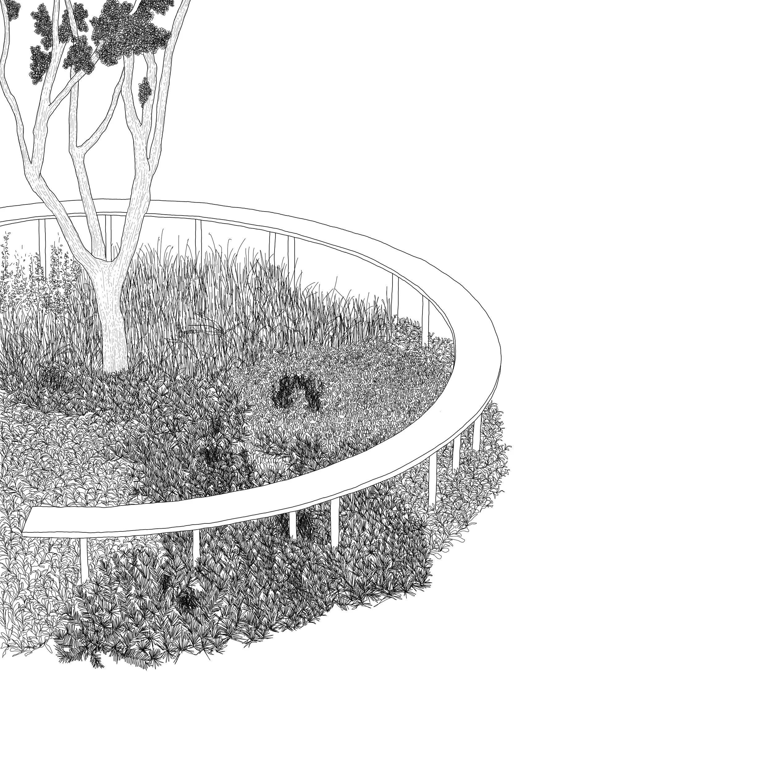 Chiayi Art Museum, landscape design detail, digital drawing, 2024 [Roxana]