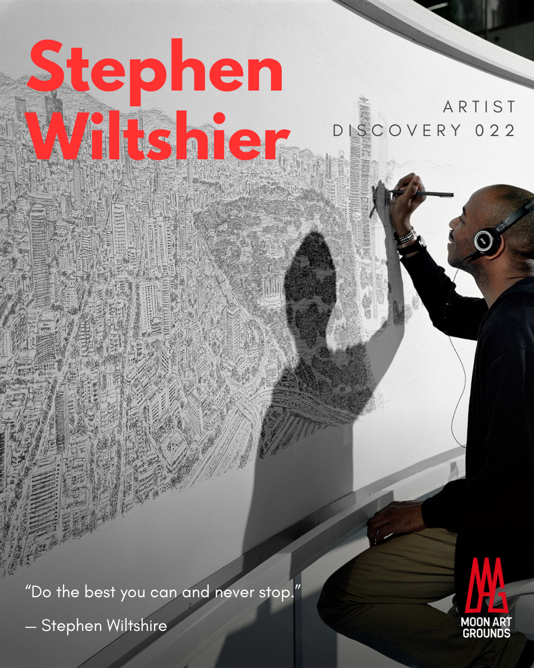 전시명: 스테판 윌트셔, 아티스트 인터뷰
기간: 2025.6.8-6.11
협업: Stephen Wiltshire
한 사람의 기억과 손끝이 도시의 결을 다시 그려내는 순간을 기록한 인터뷰