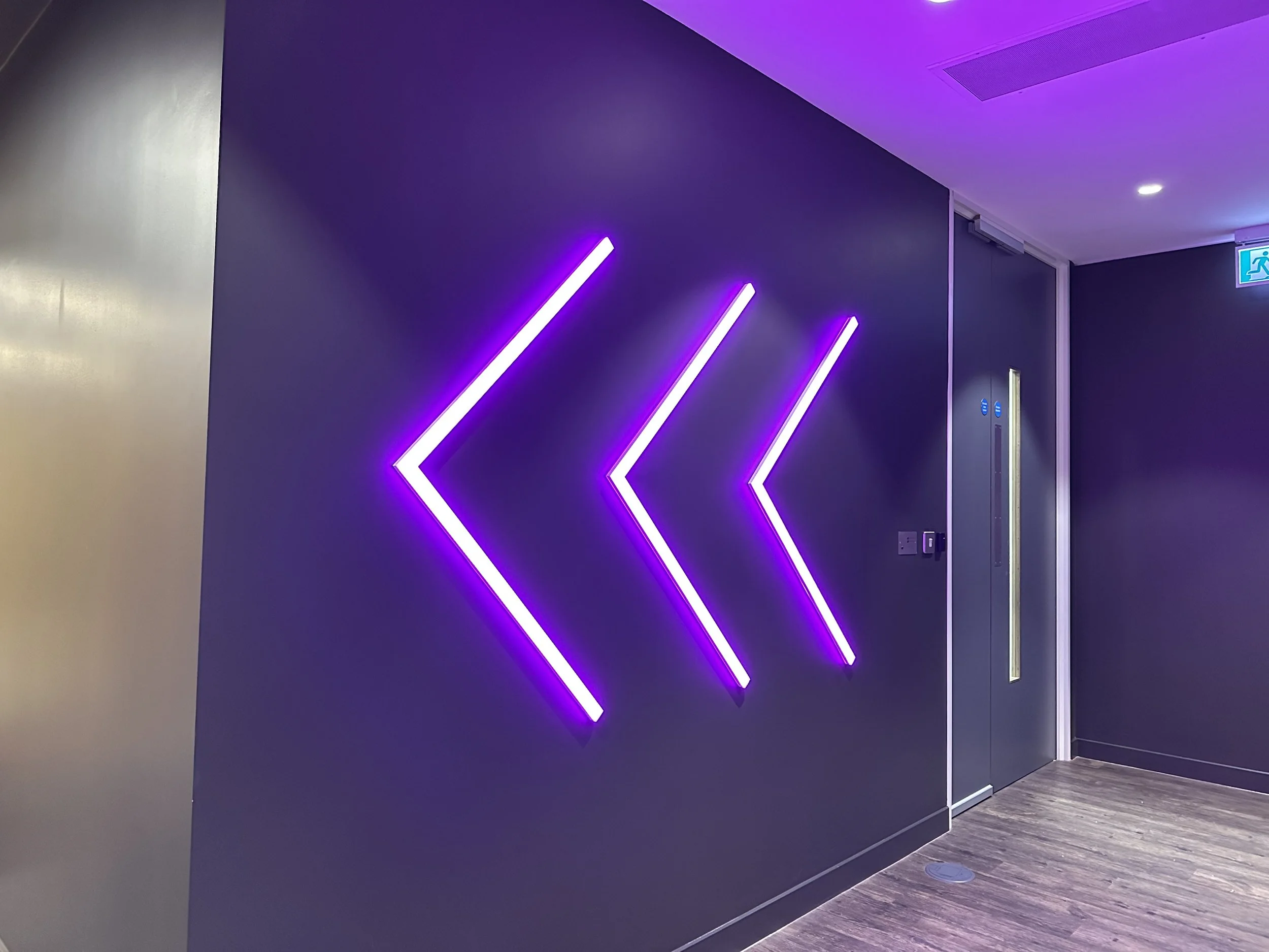 illuminated led arrows for directional signage.