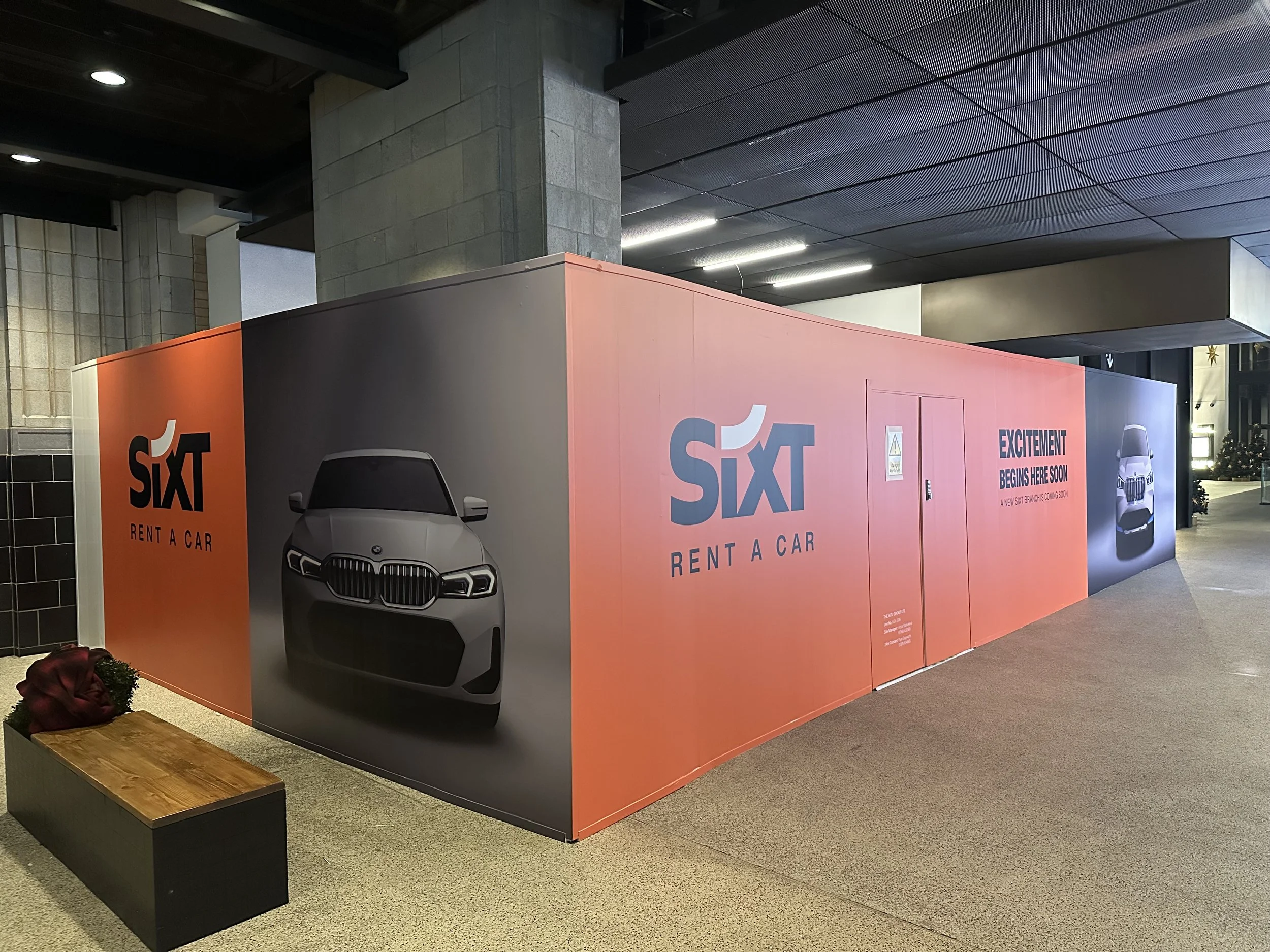 "hoarding" in Battersea wrapped and Branded for "SIXT"