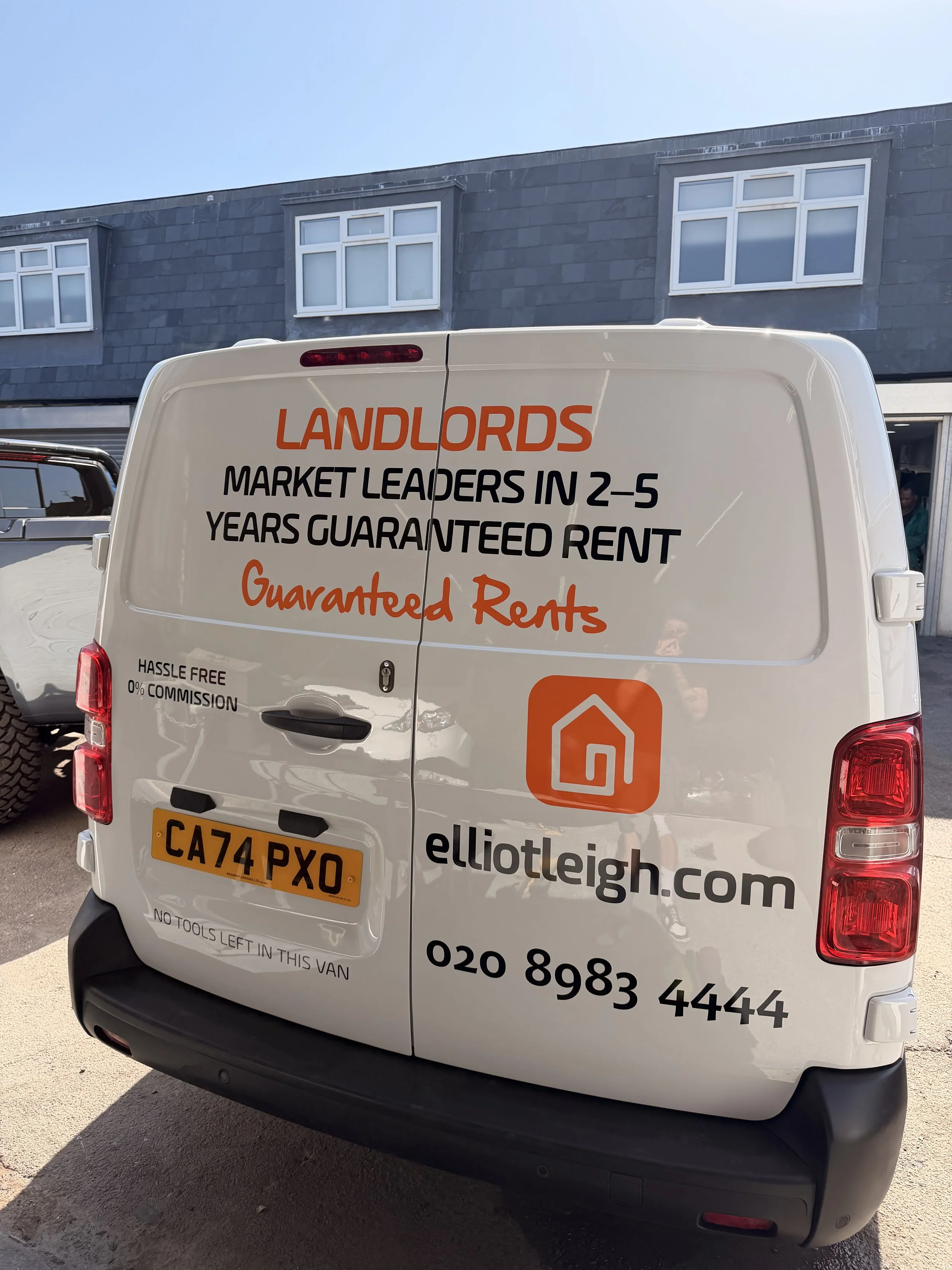 rear door crash repair sign writing for Elliot Leigh.