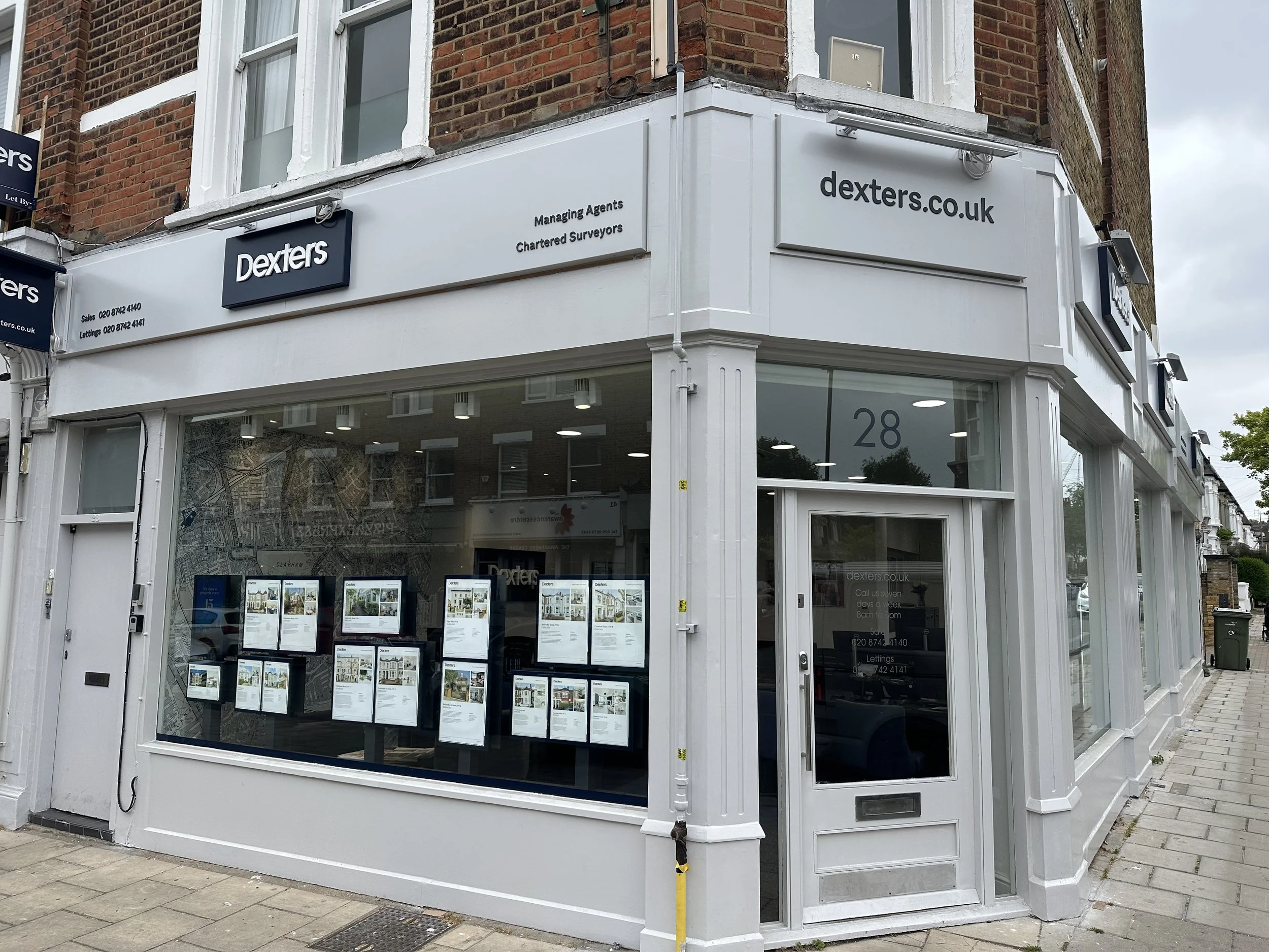 exterior signage for dexters estate agents London