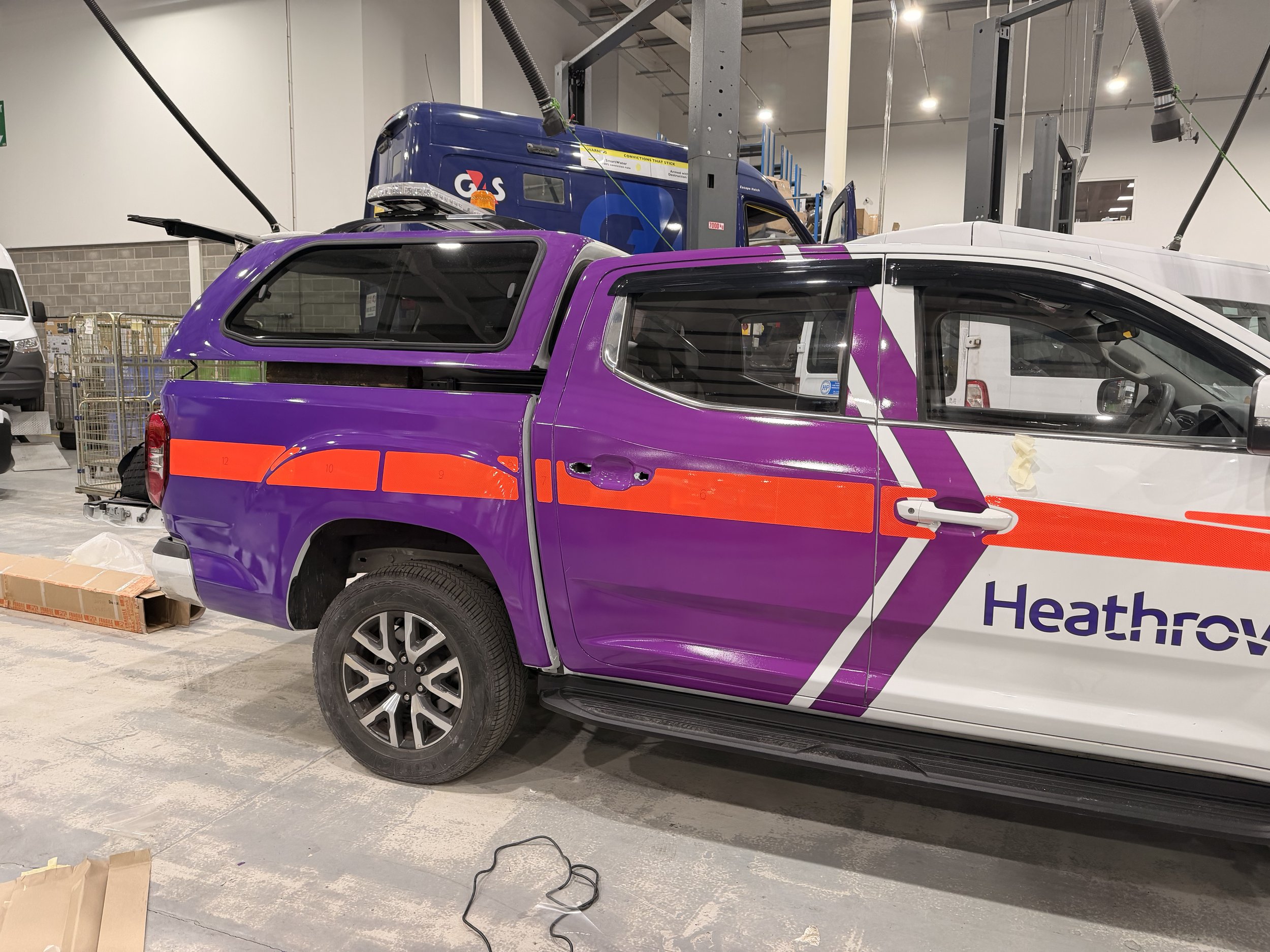 driver side wrap repair for AGS automania garage services for Heathrow airport.