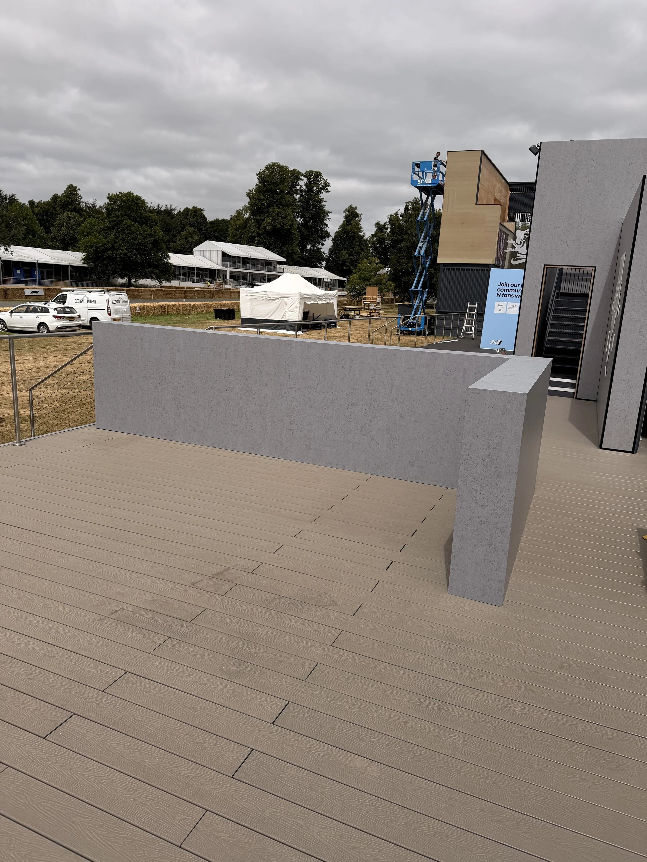 large bar wrapped in architectural vinyl.