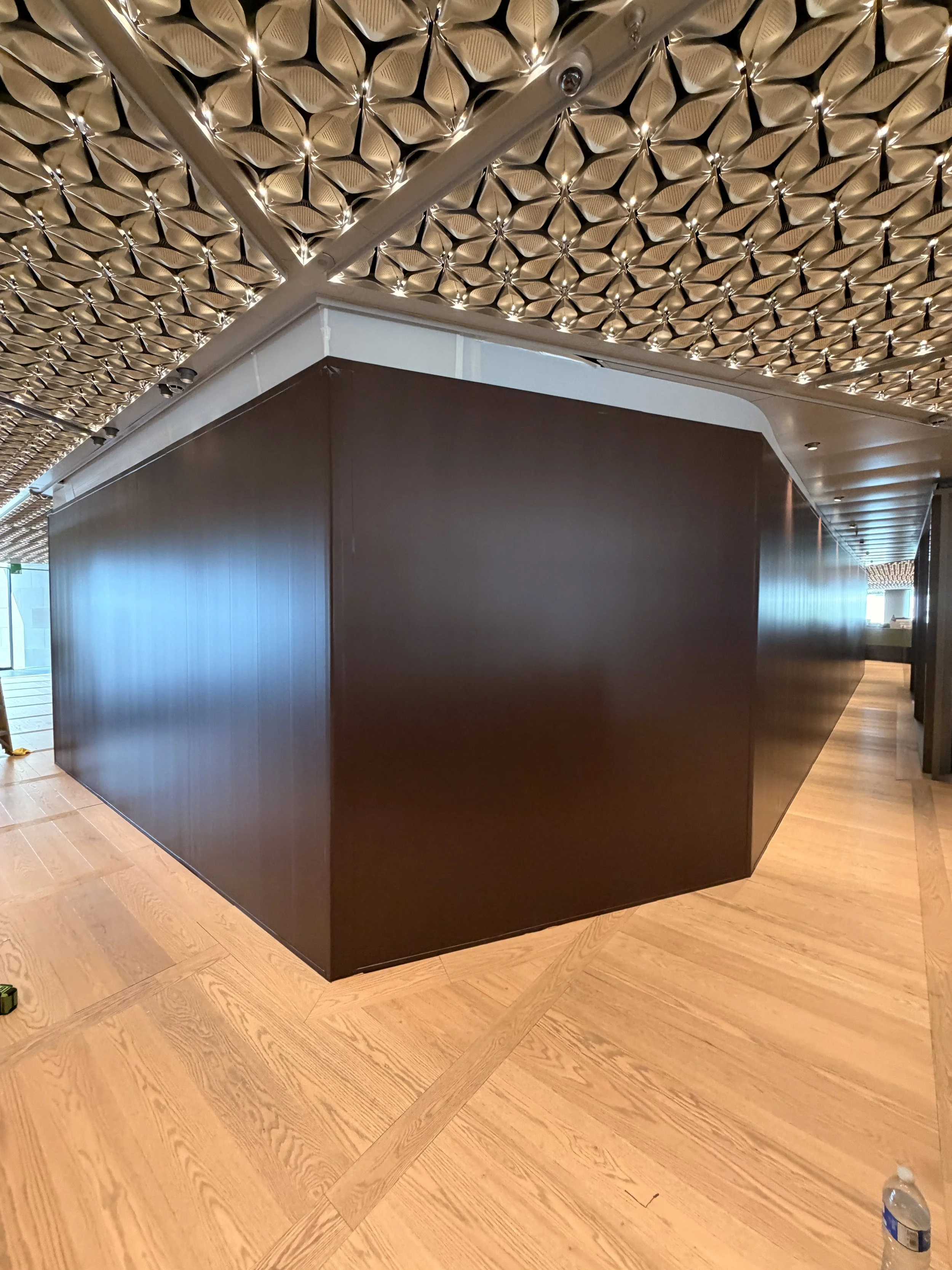 hoarding graphics to match brand within the Bloomberg building.
