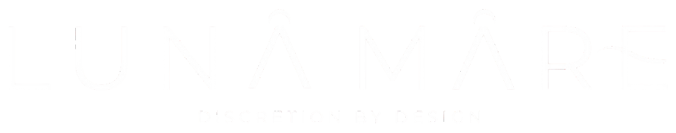 The image shows the logo of Lunâme, with the words 'Discretion by Design' underneath.