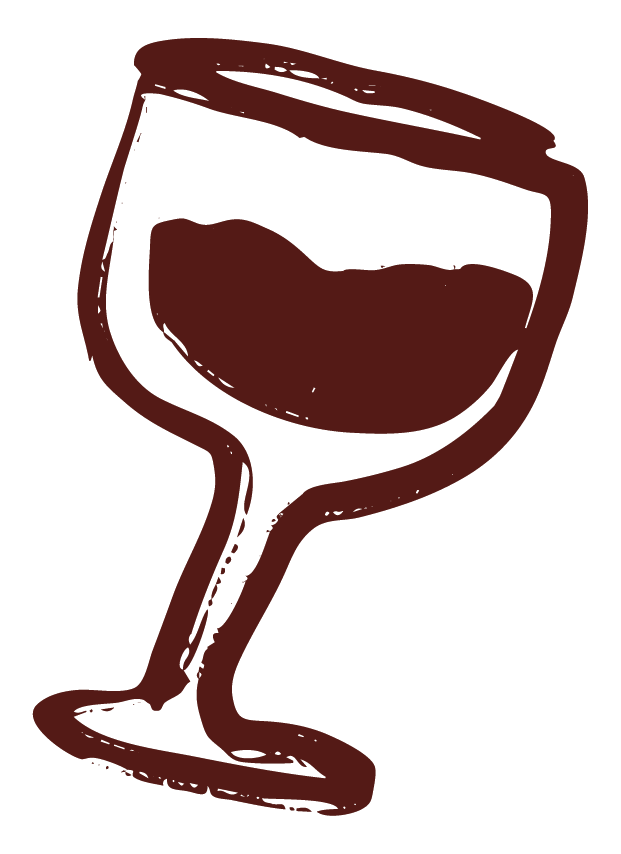 Disegno di un calice di vino rosso