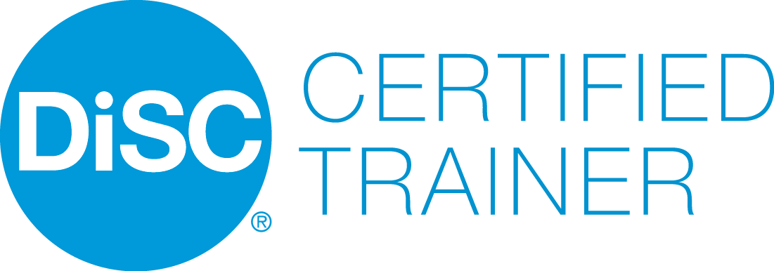 Disc Certified Trainer logo with a blue circle containing the word 'Disc' and the words 'Certified Trainer' in blue text to the right.