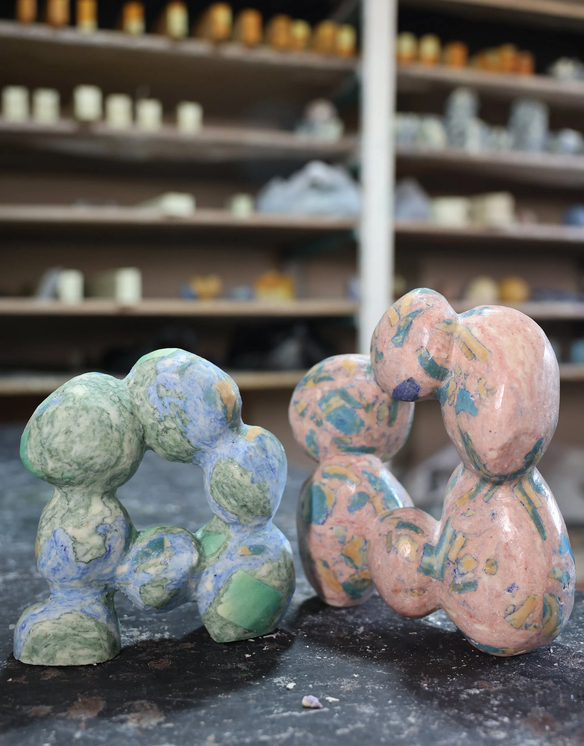 KIA UTZON-FRANK - Designer (42, Danish) and goldsmith founder of KUFstudios and MICHEL MANSOUR - Artisan (90, Lebanon). Sculpture of Aleppo soap