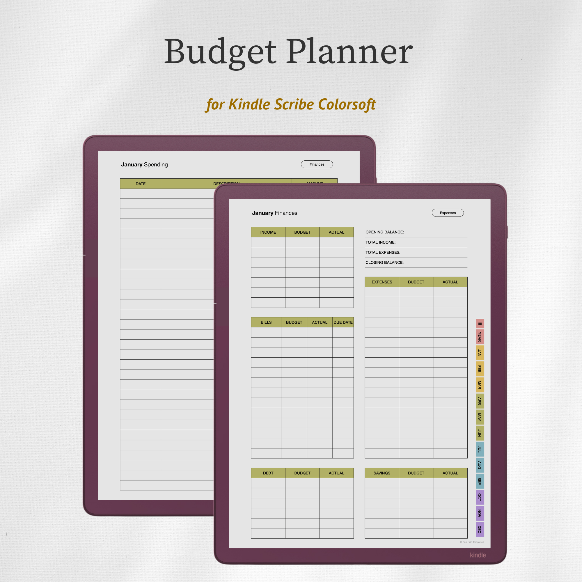 Budget Planner for Scribe Colorsoft