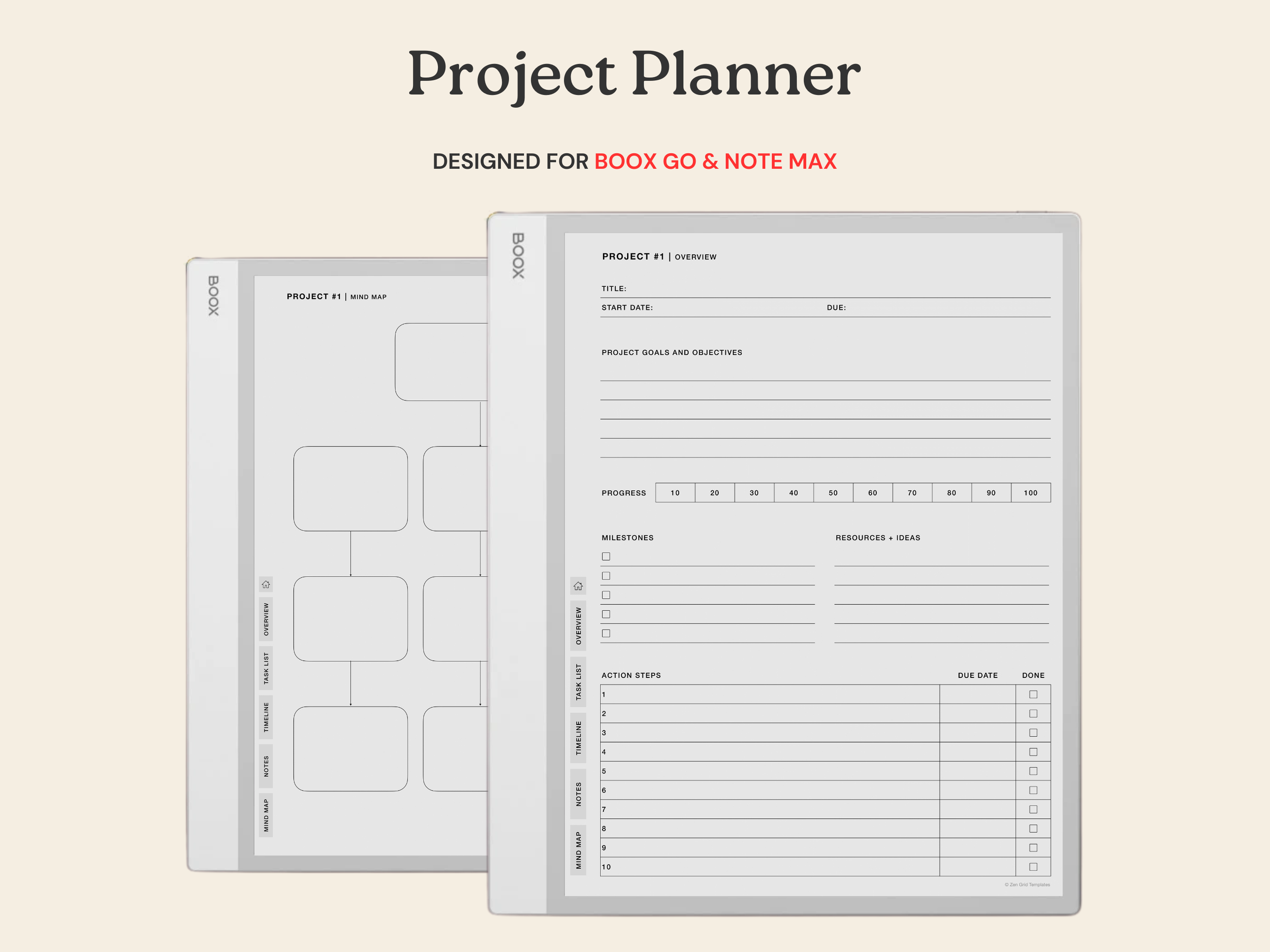 Project Planner for BOOX Note Max & Go 10.3