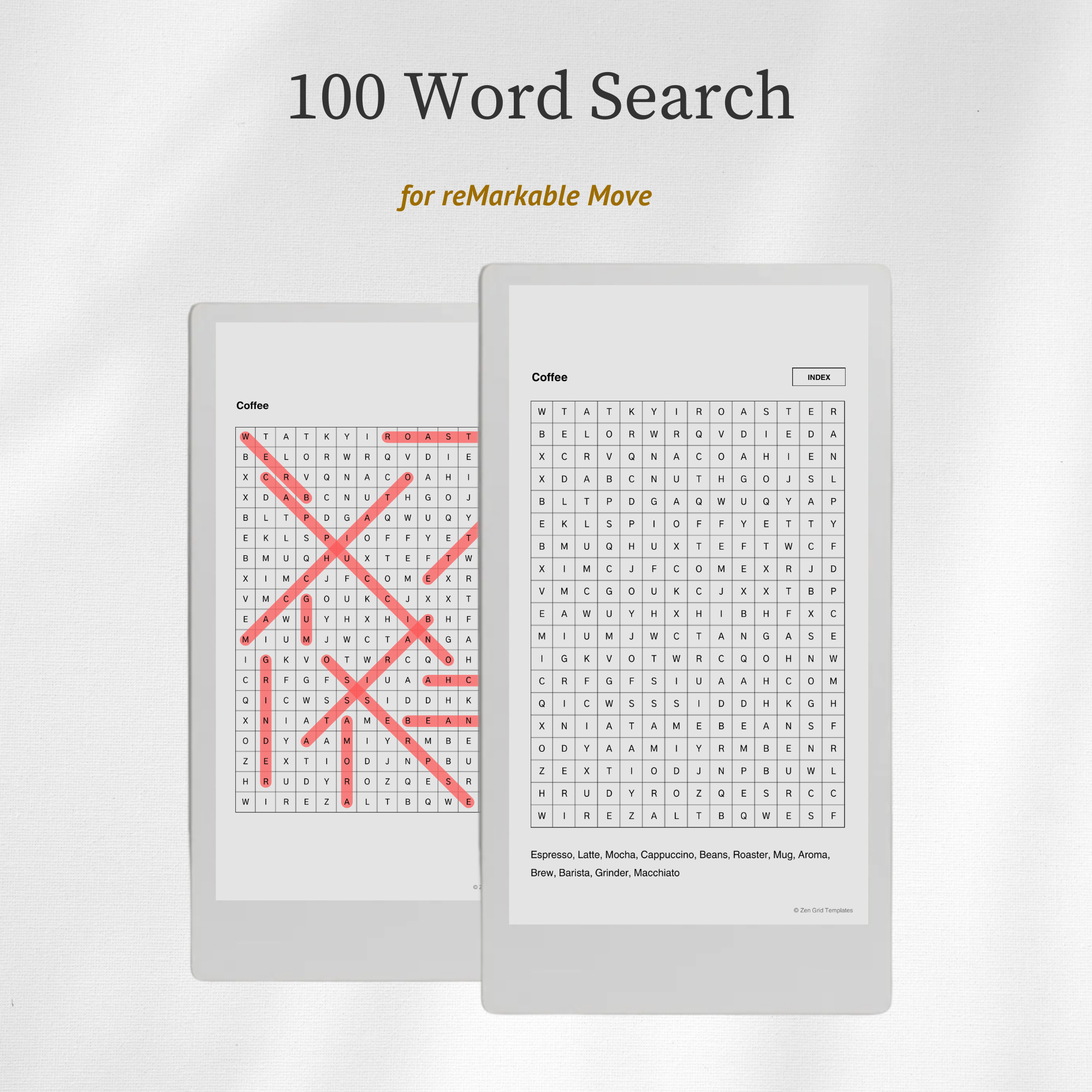 Word Search Puzzle for reMarkable Move