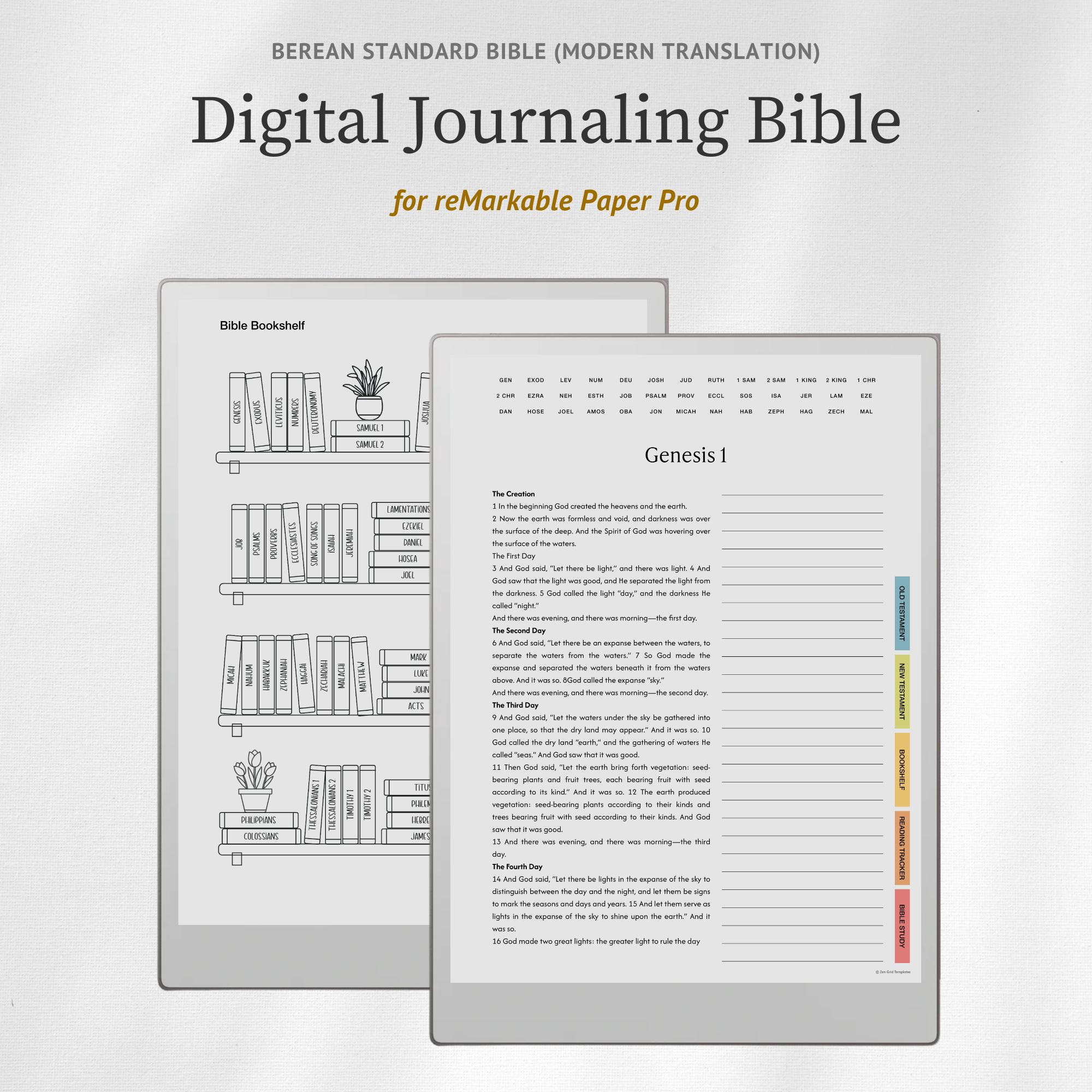 Digital Journaling Bible BSB for reMarkable Paper Pro