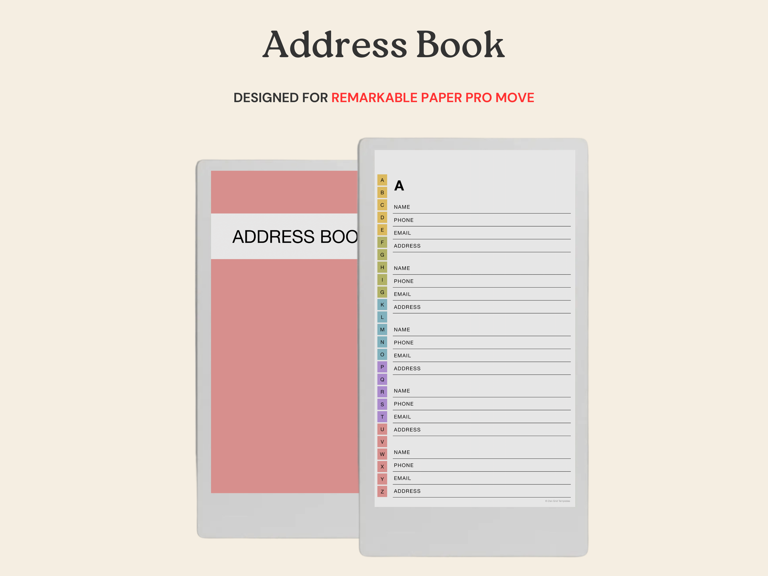 Address Book for reMarkable Paper Pro Move