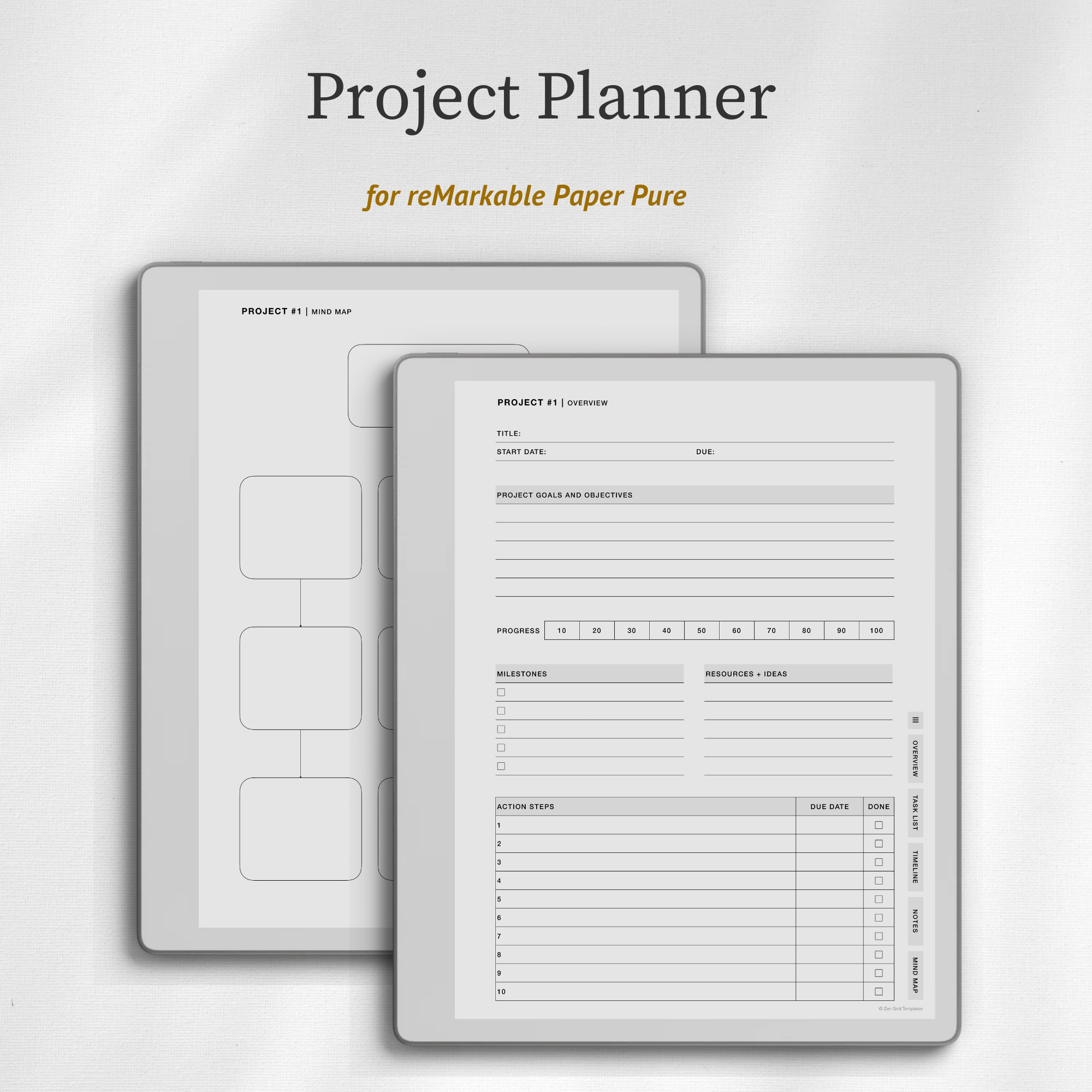 Project Planner for reMarkable Pure