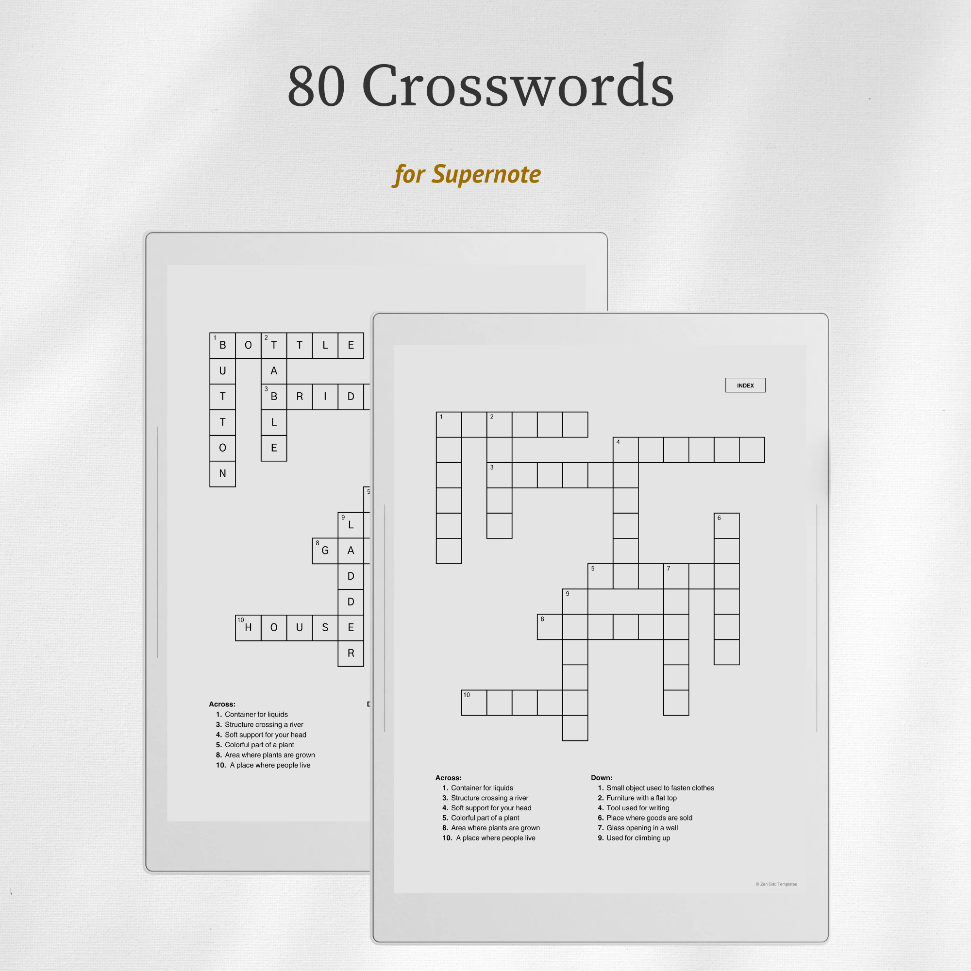 Crossword Puzzle for Supernote