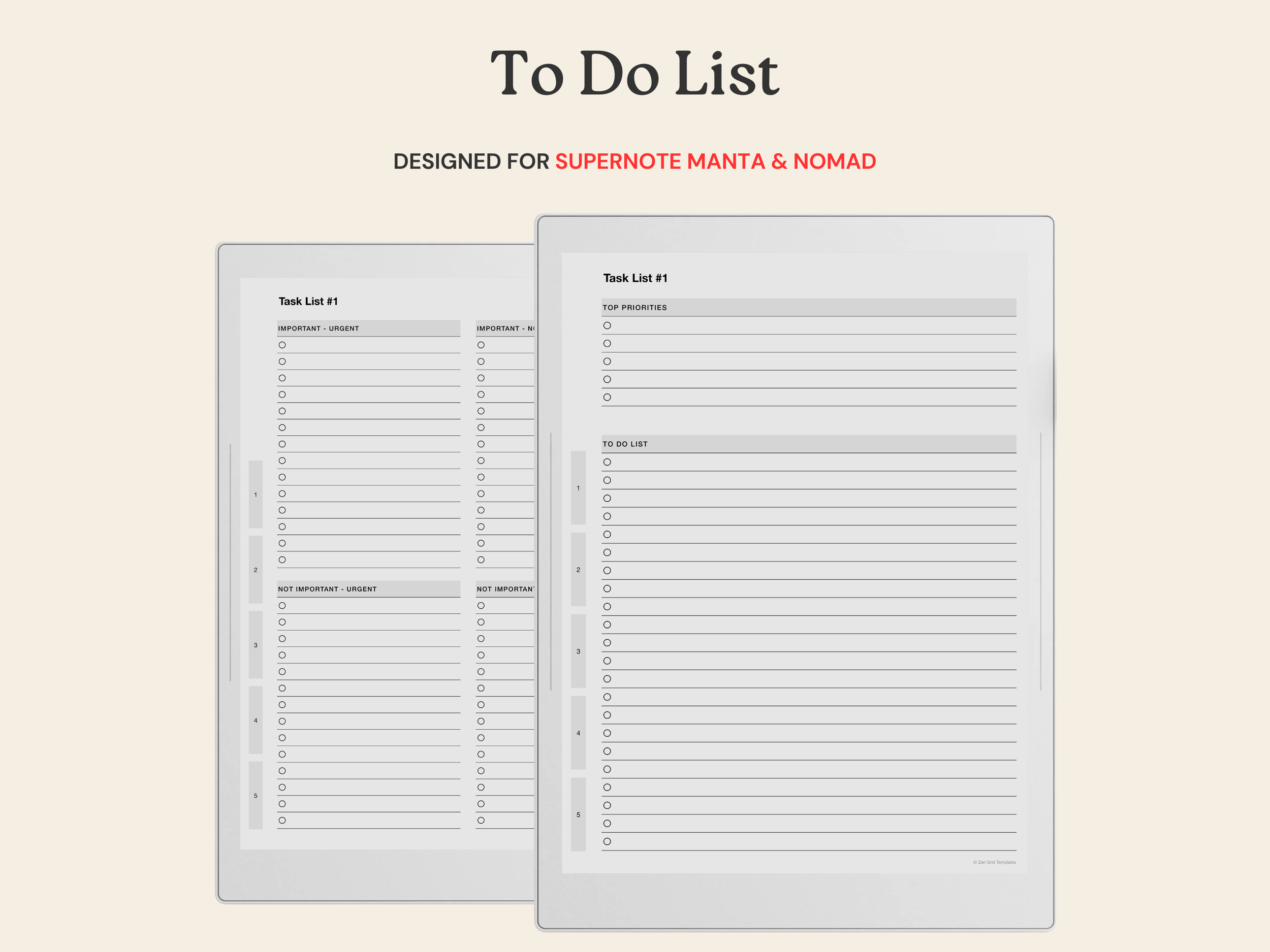 To Do List for Supernote Manta A5X & Nomad A6X