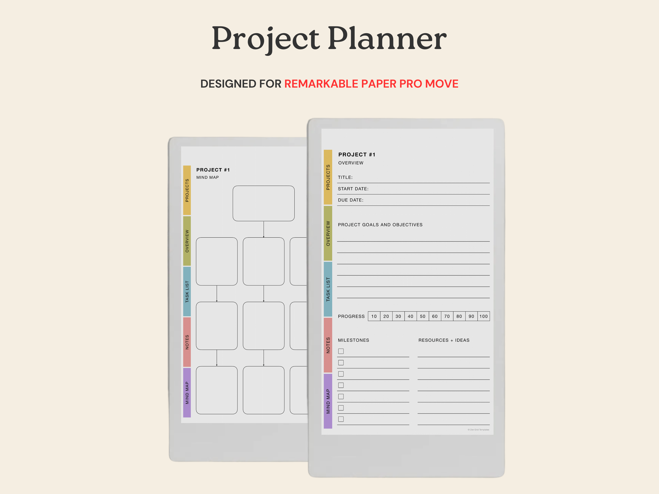 Project Planner for reMarkable Paper Pro Move