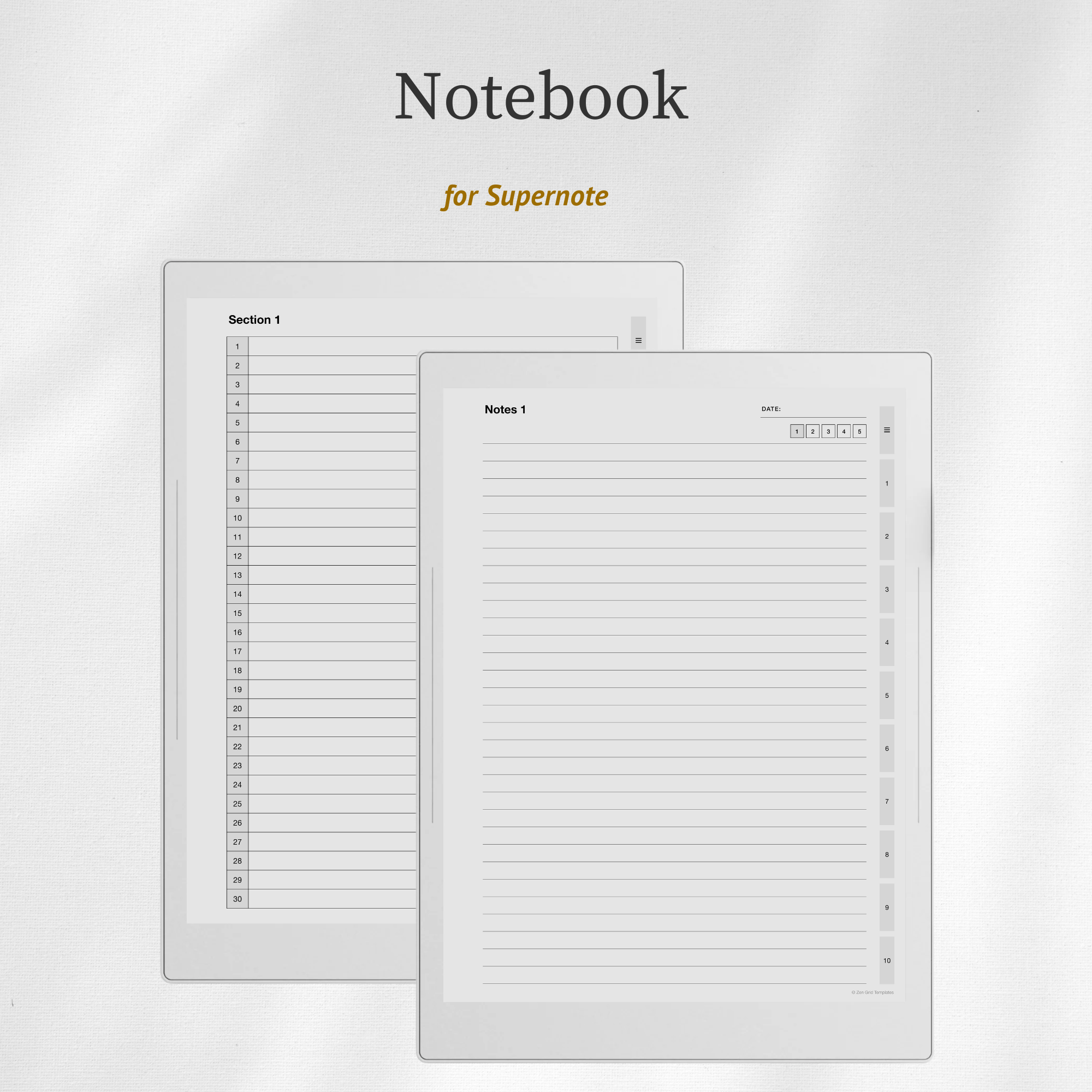 Notebook Template for Supernote