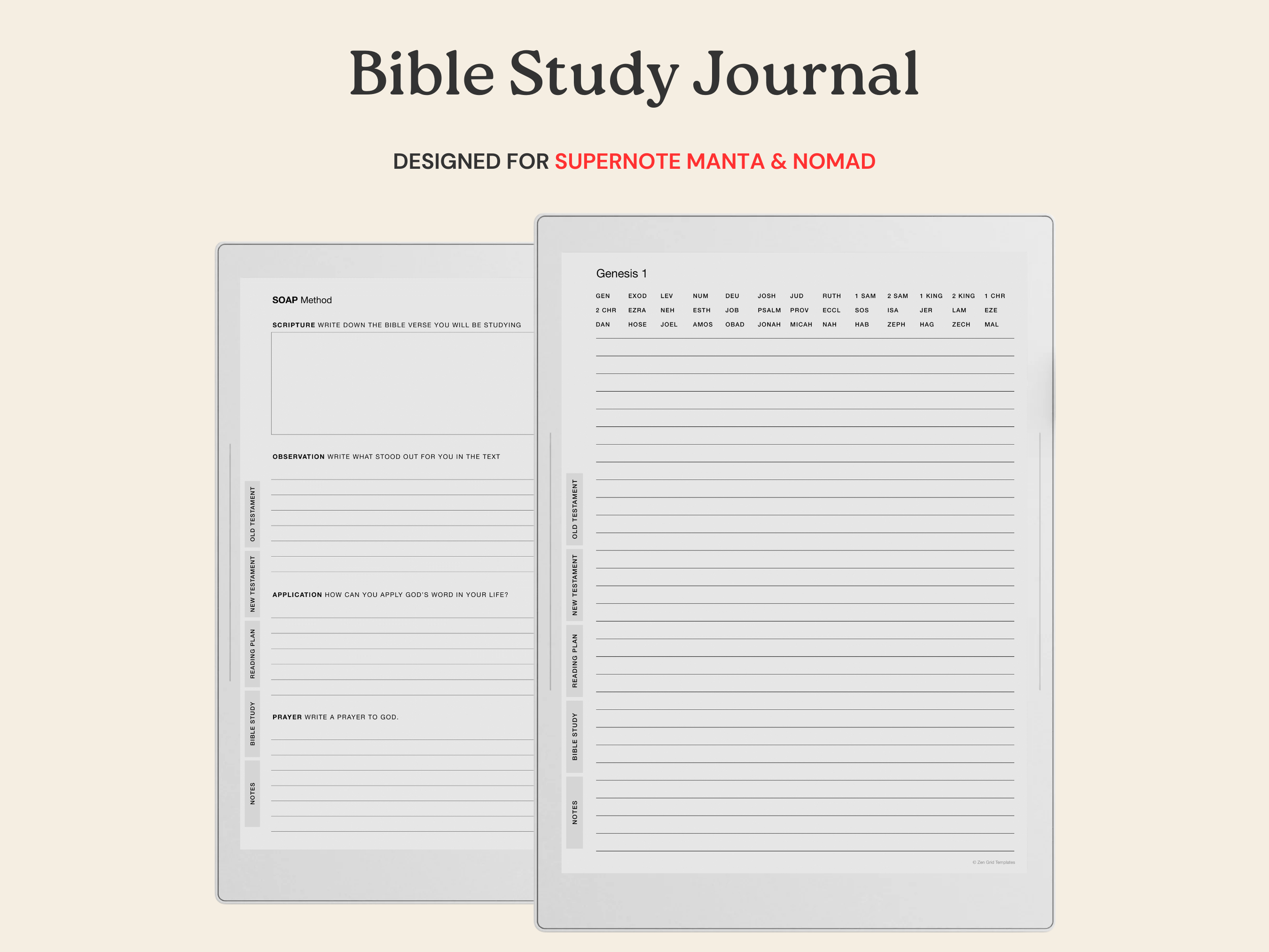 Bible Study Journal for Supernote Manta A5X & Nomad A6X