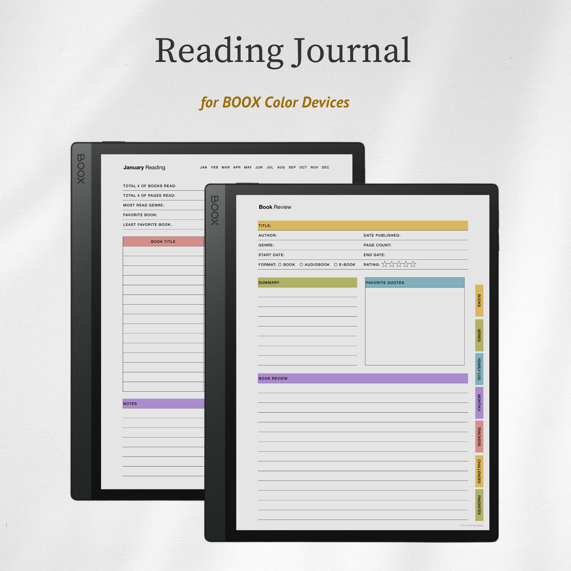 Reading Journal for BOOX