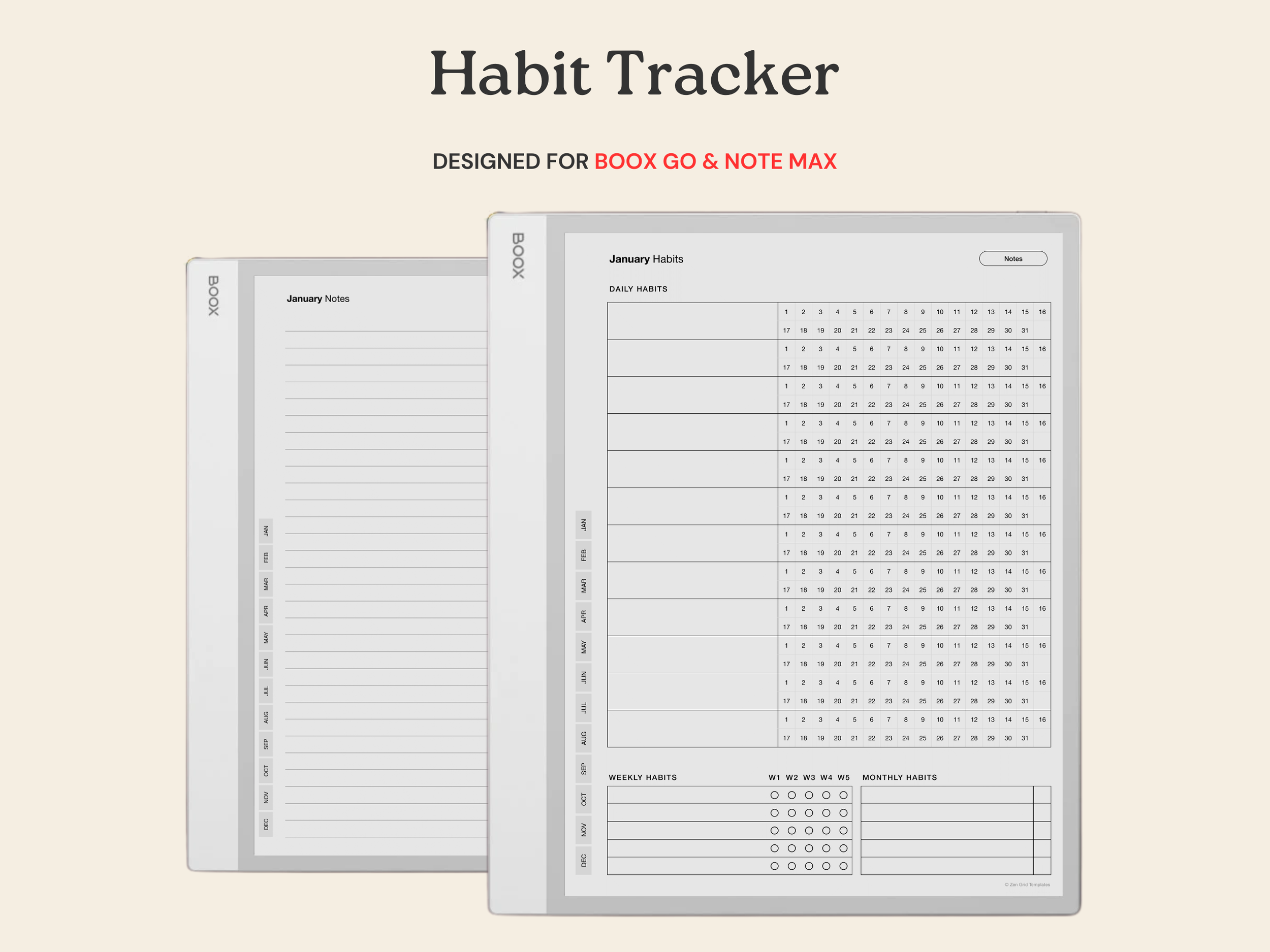 Habit Tracker for BOOX Note Max & Go 10.3