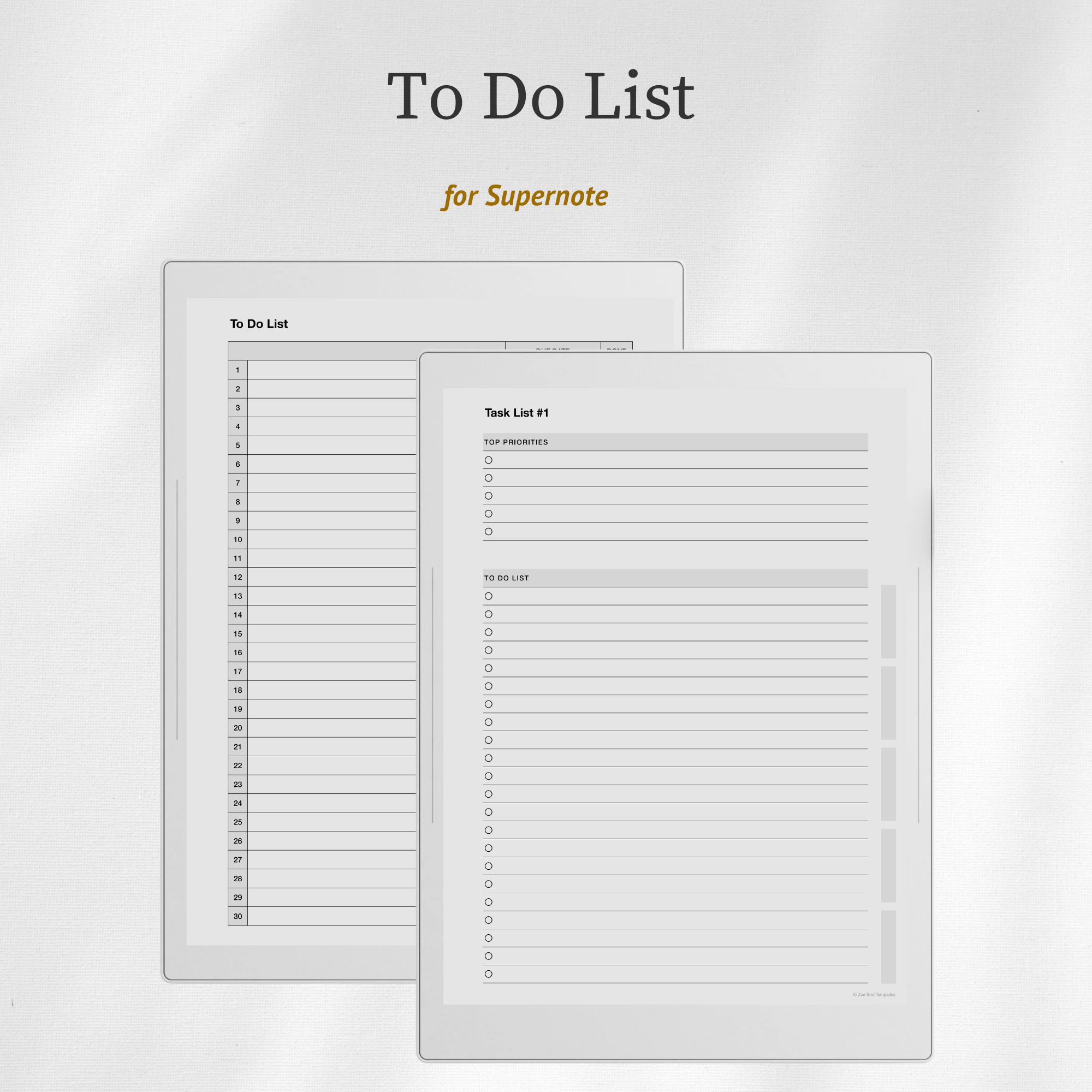 To Do List Template for Supernote