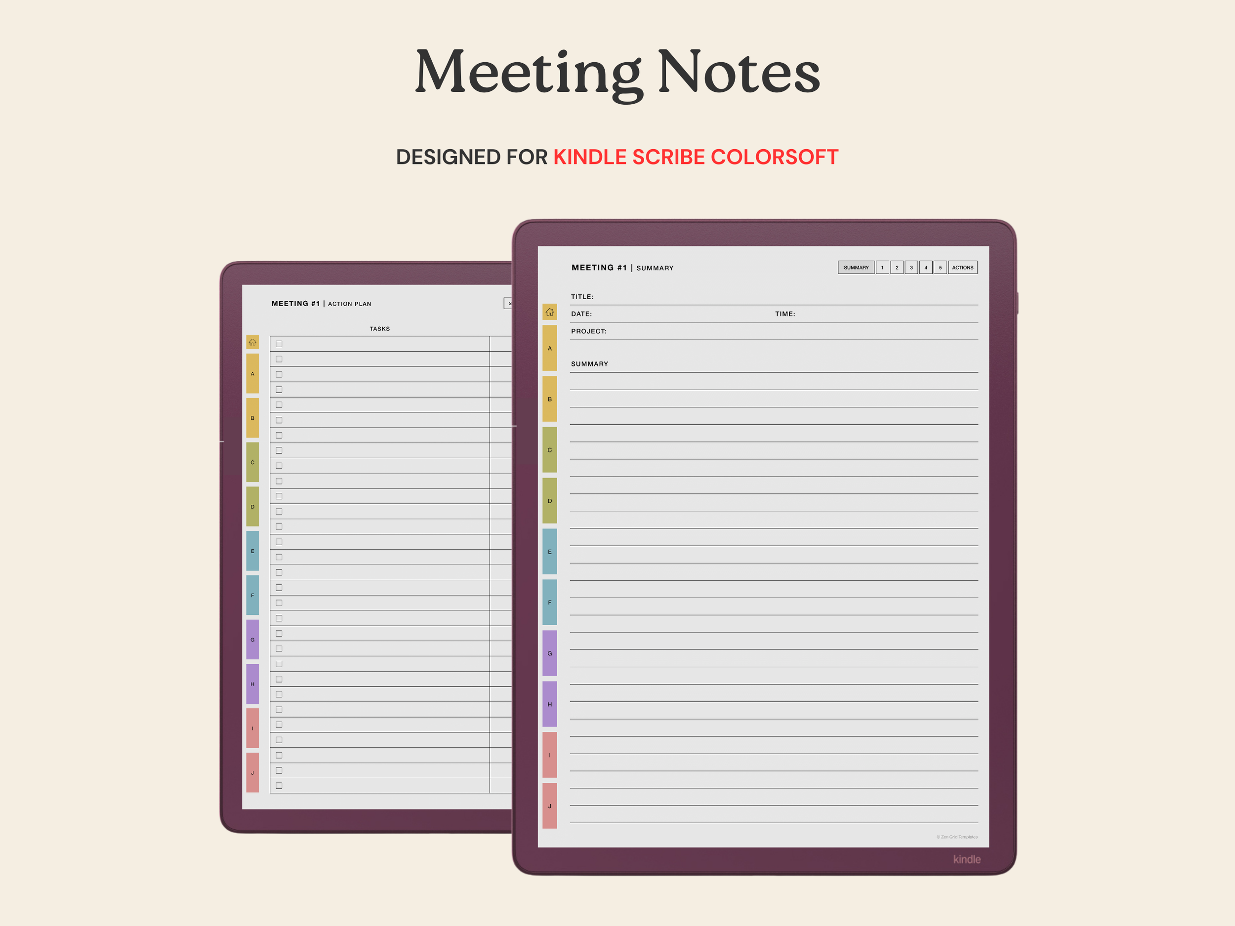 Meeting Notebook for Kindle Scribe Colorsoft