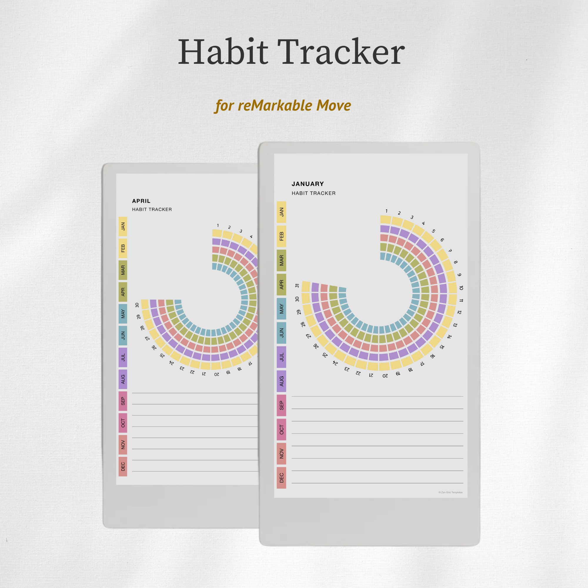 Habit Tracker Wheel for reMarkable Move