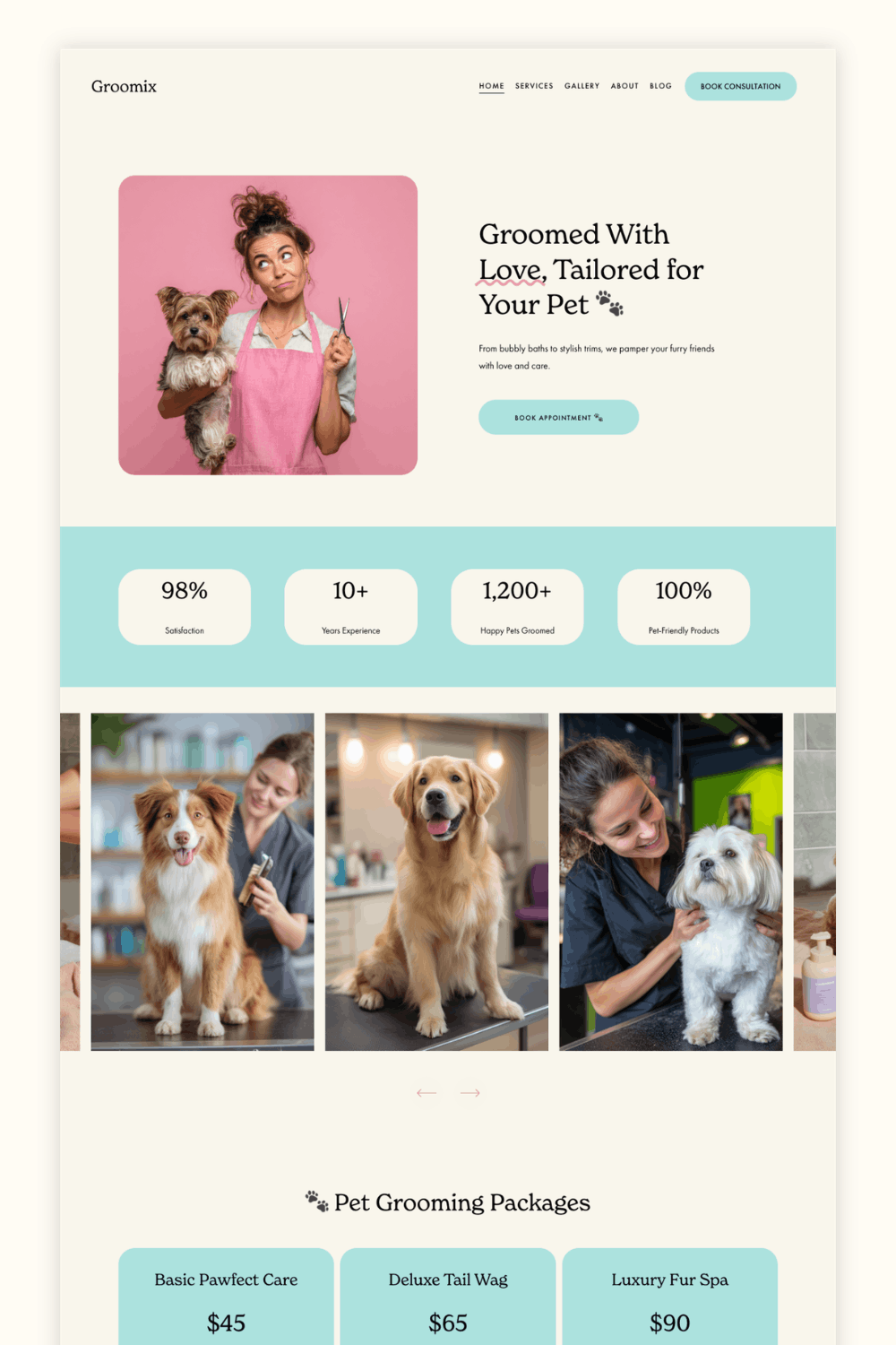 Grooming Squarespace Template