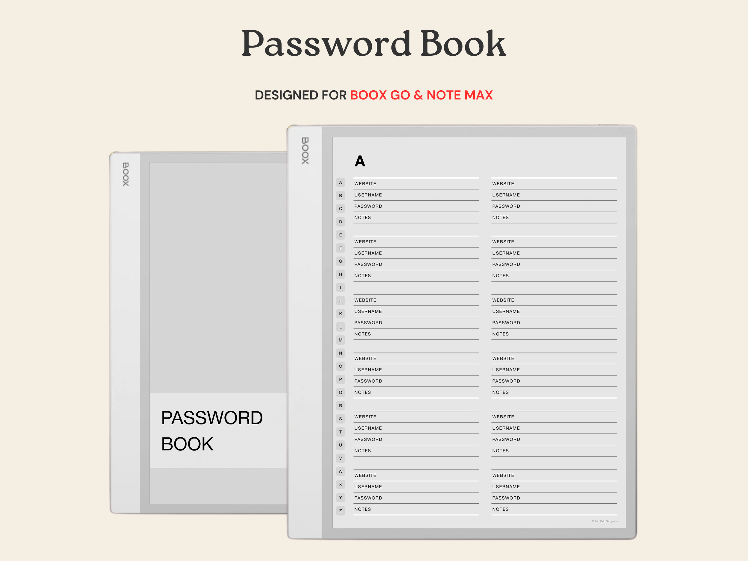 Password Template for BOOX Note Max & Go 10.3