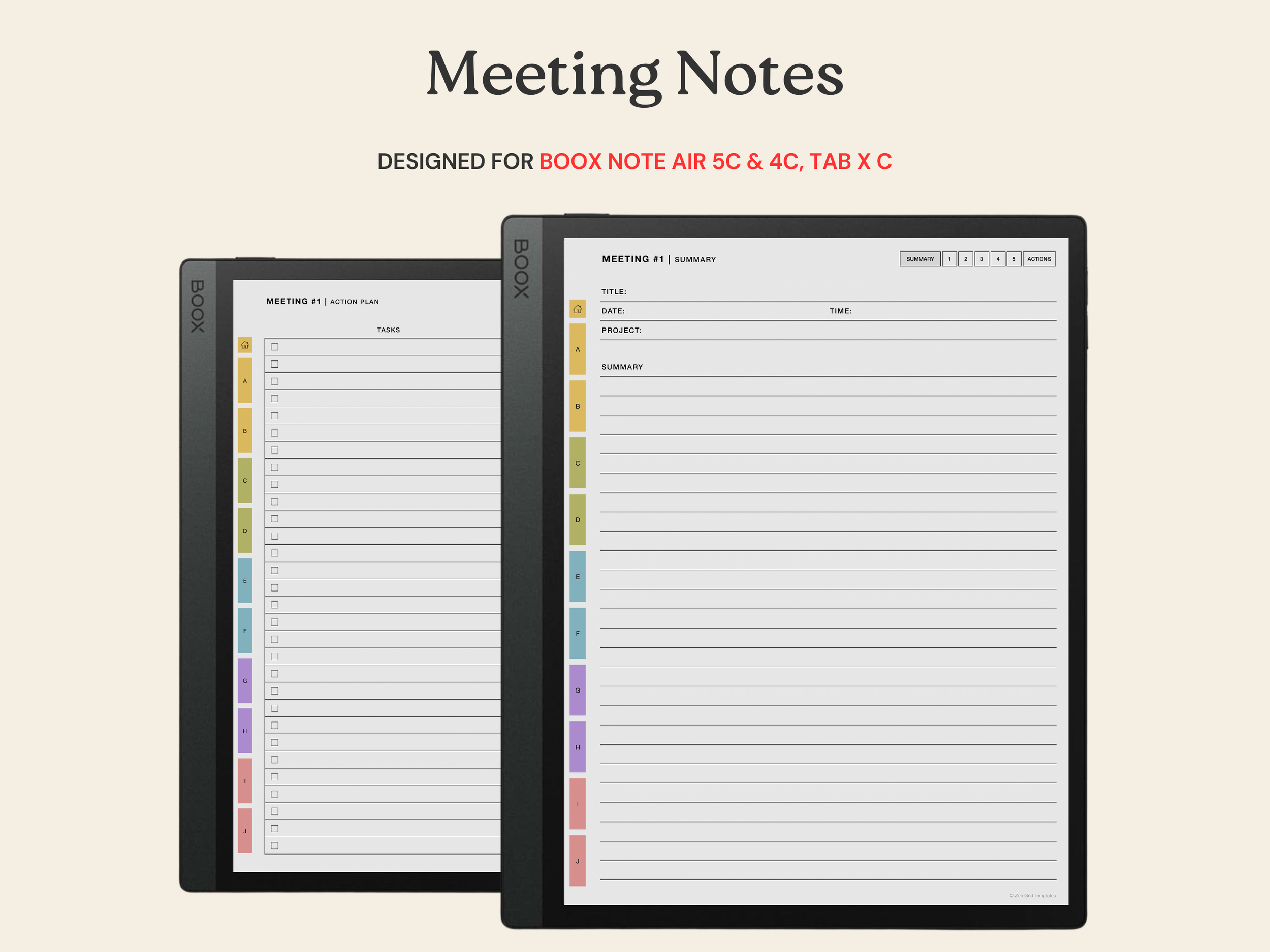 Meeting Notebook for BOOX Note Air 5C, 4C & Tab X C