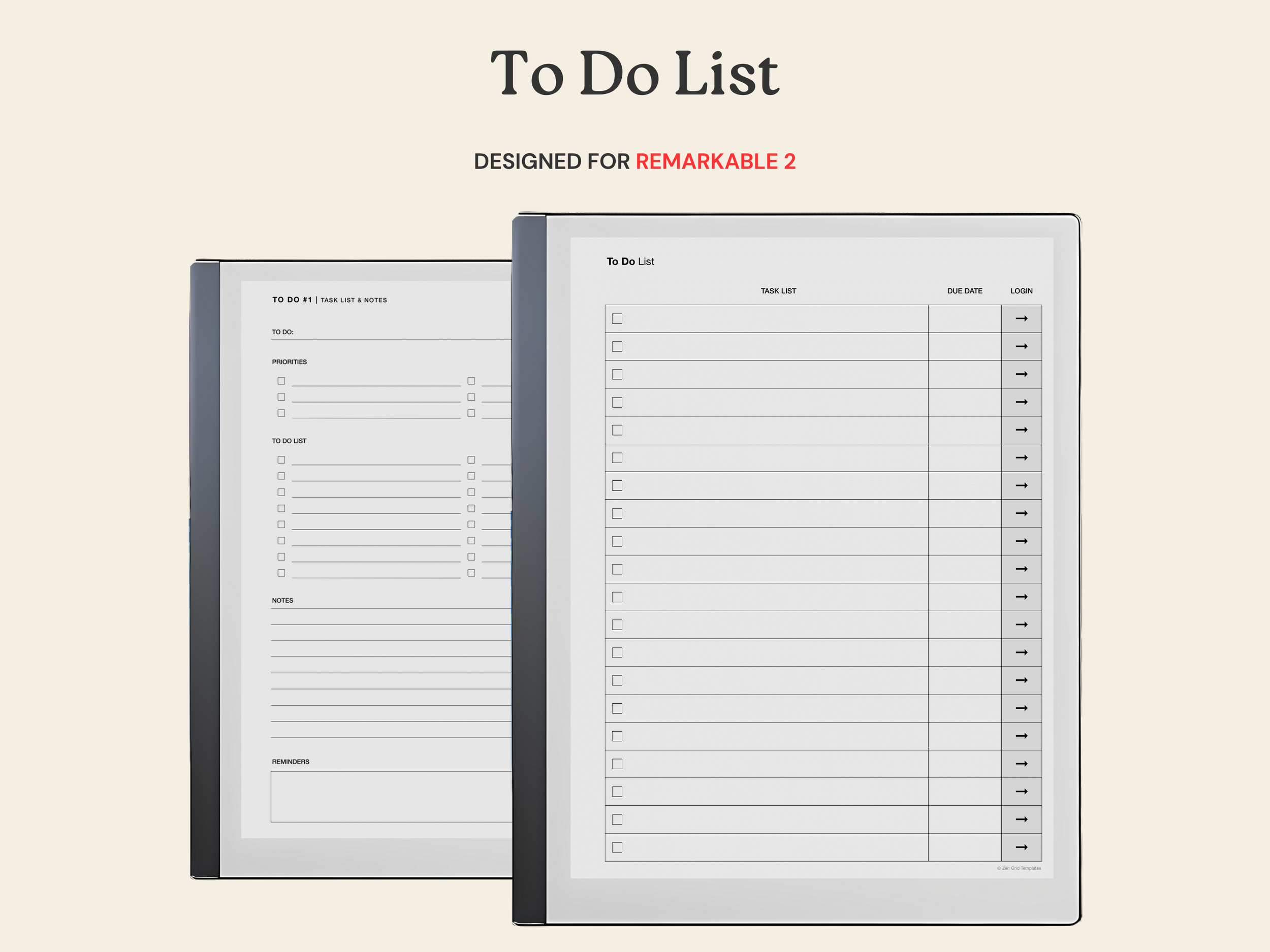 To Do List for reMarkable 2