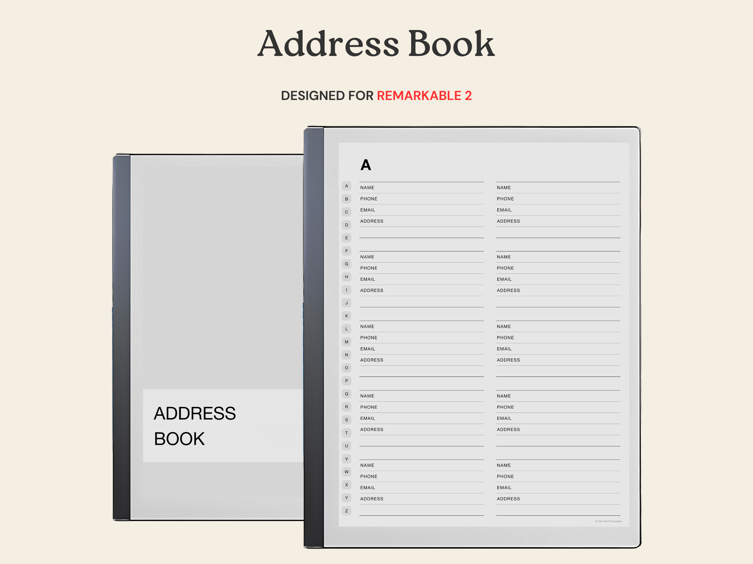 Address Book for reMarkable 2