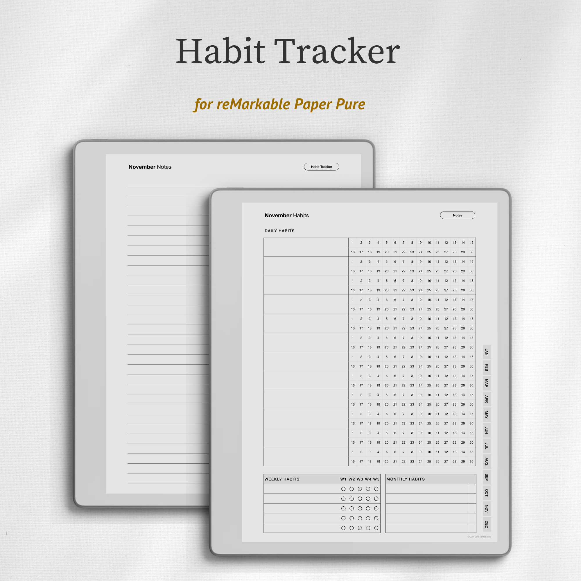 Habit Tracker for reMarkable Pure