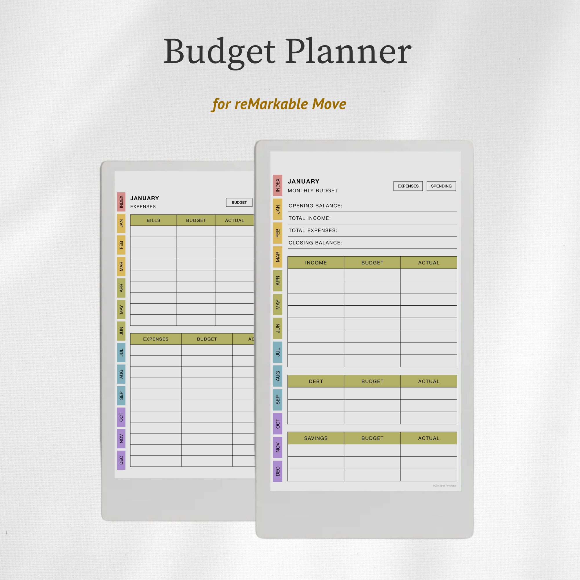Budget Planner for reMarkable Move