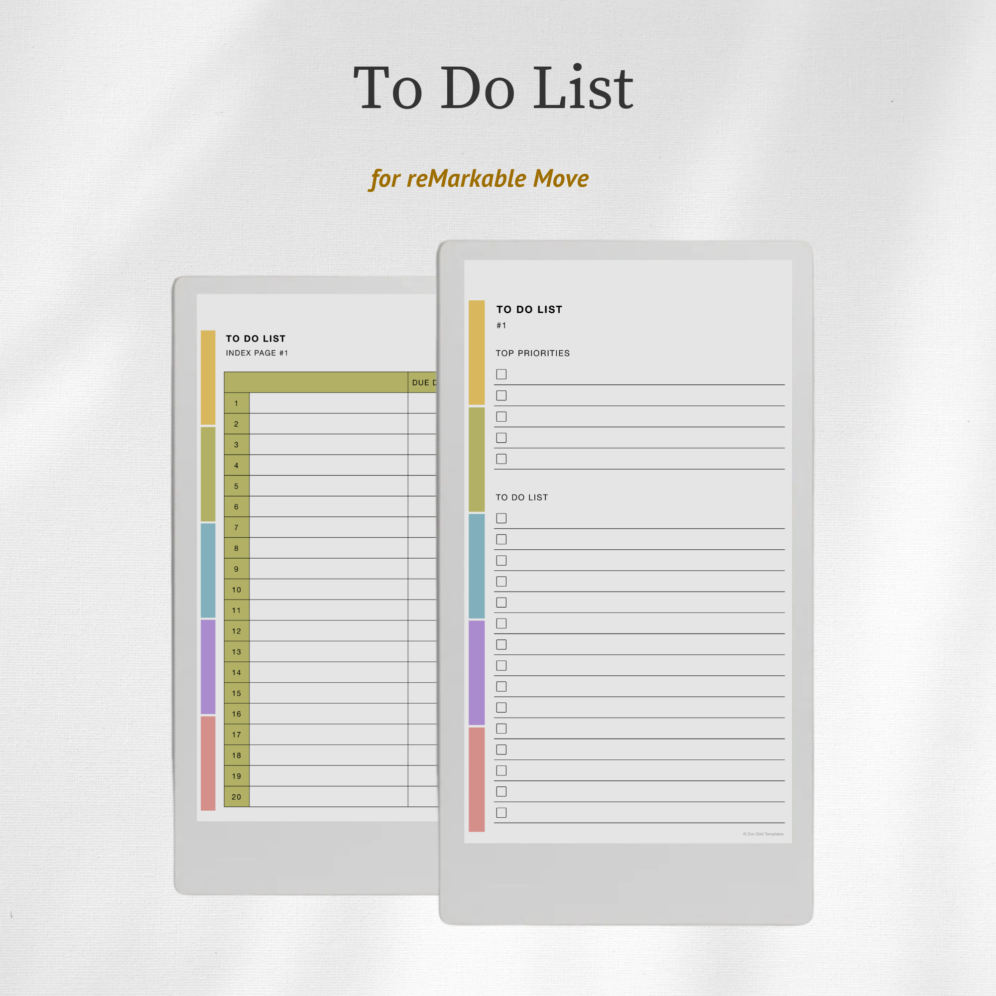 To Do List Template for reMarkable Move