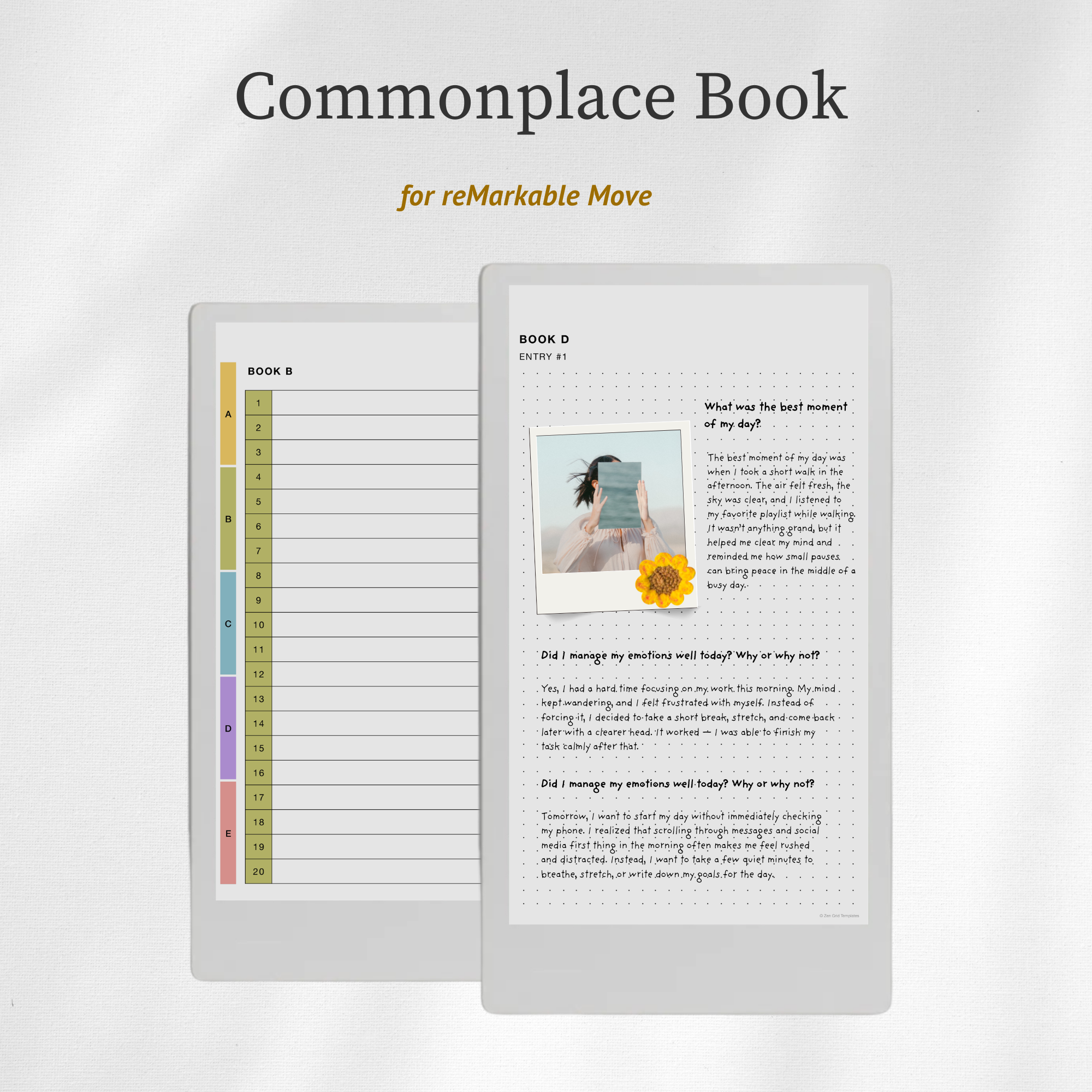 Commonplace Journal for reMarkable Move