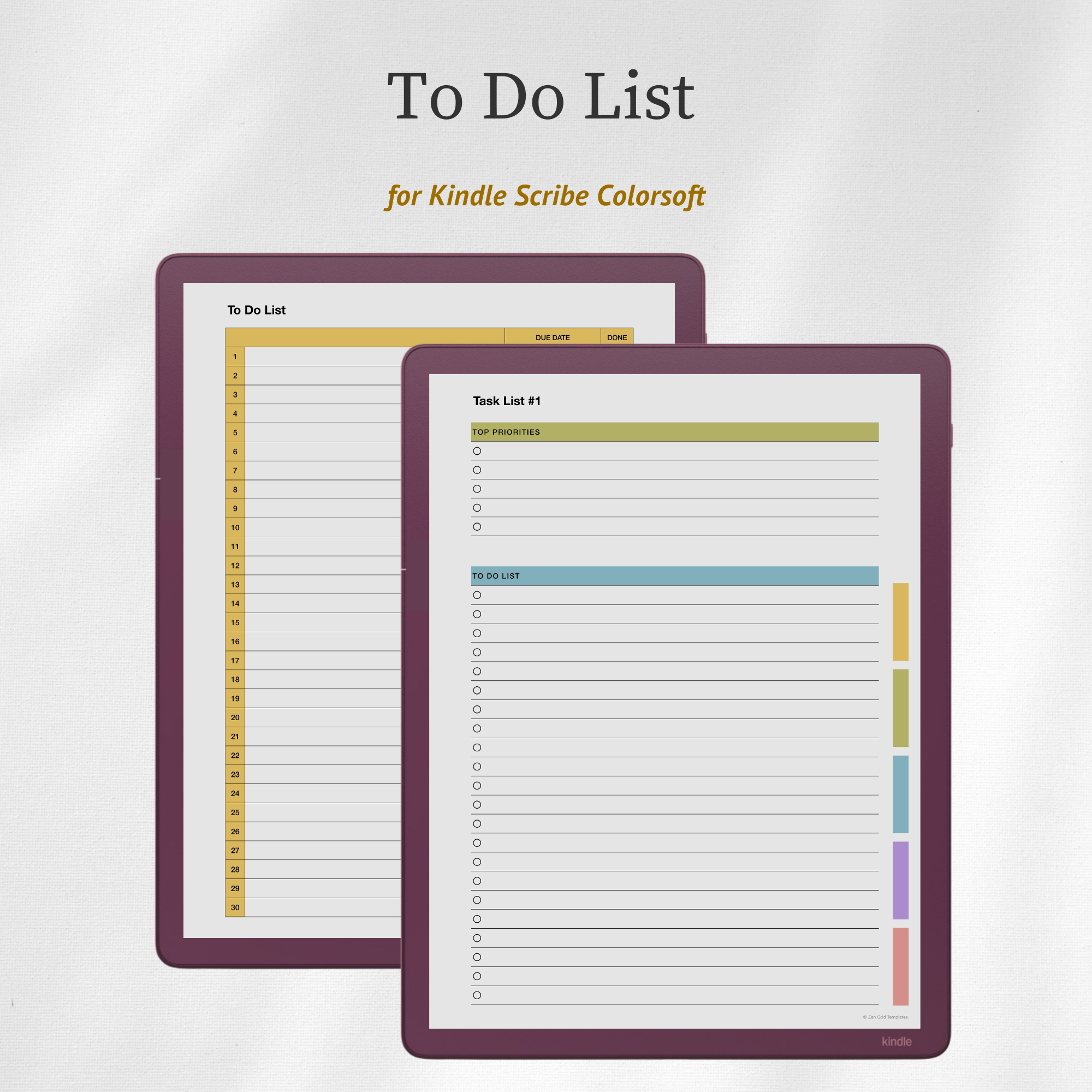 To Do List Template for Scribe Colorsoft