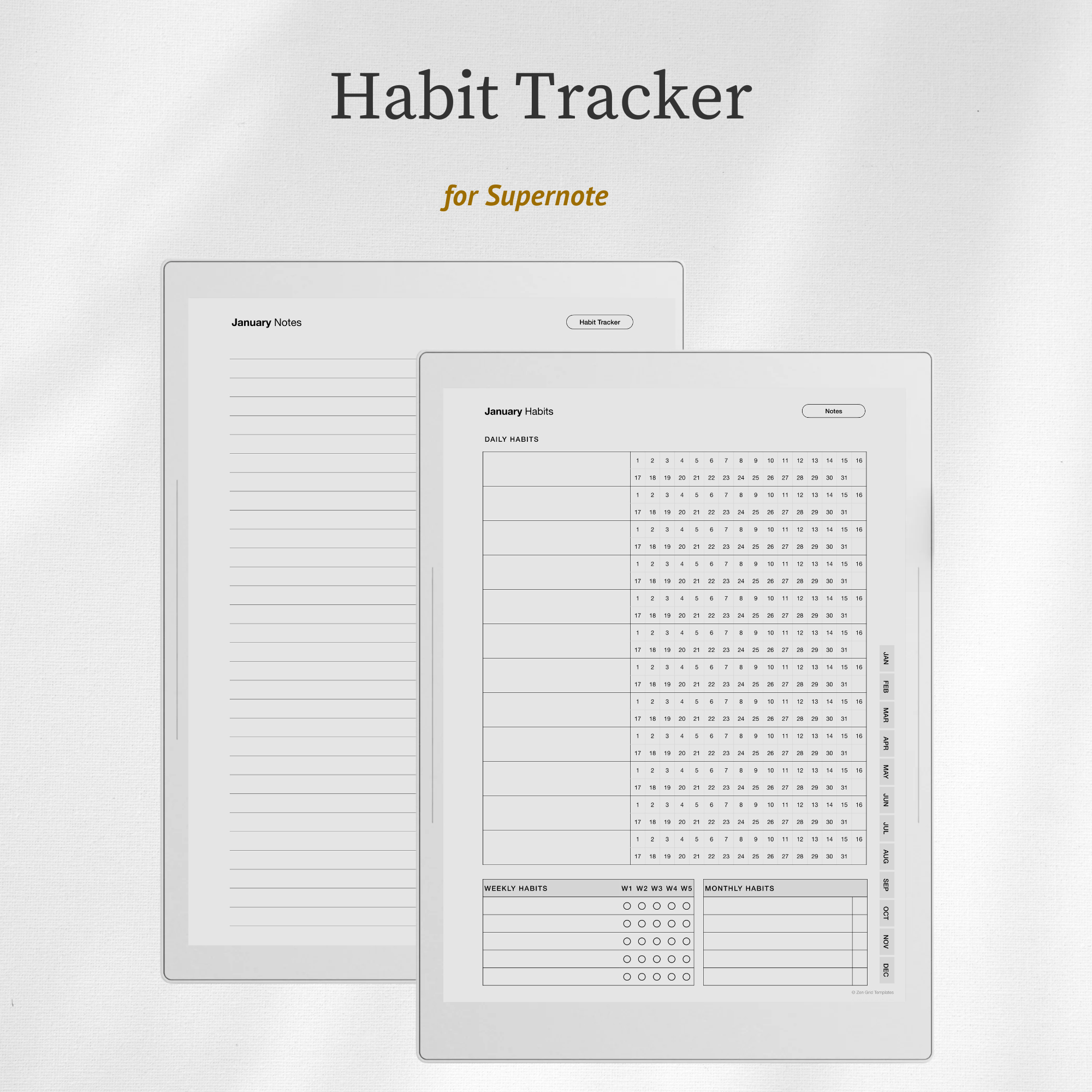 Habit Tracker for Supernote