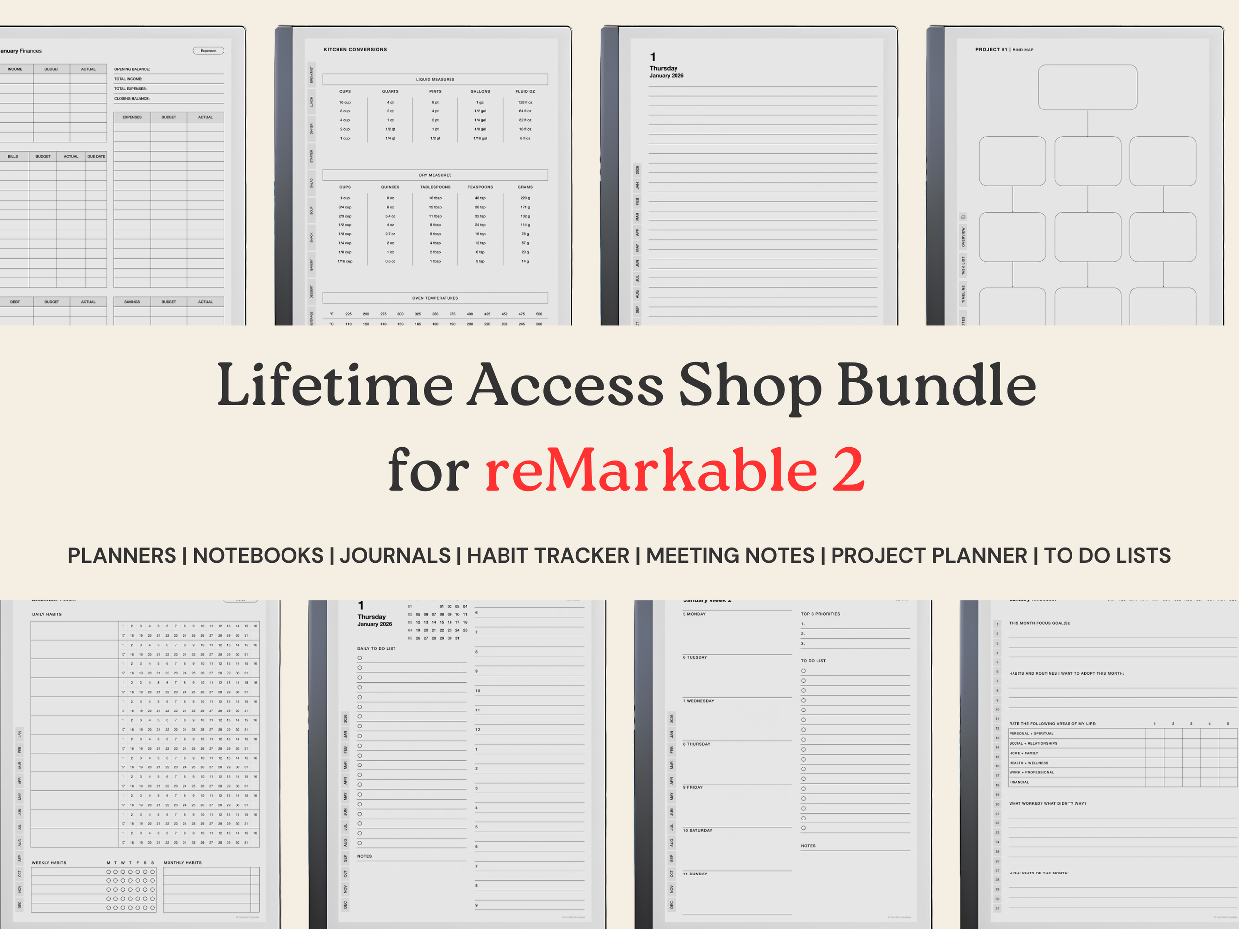 Planner Bundle Template for reMarkable 2