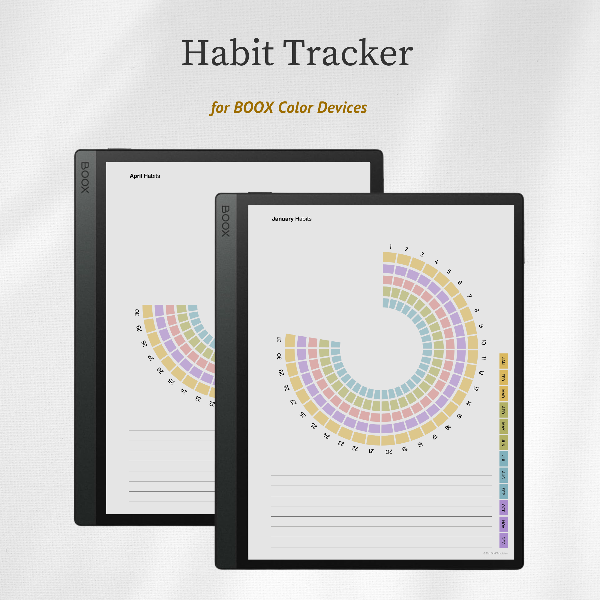 Habit Tracker Wheel for BOOX