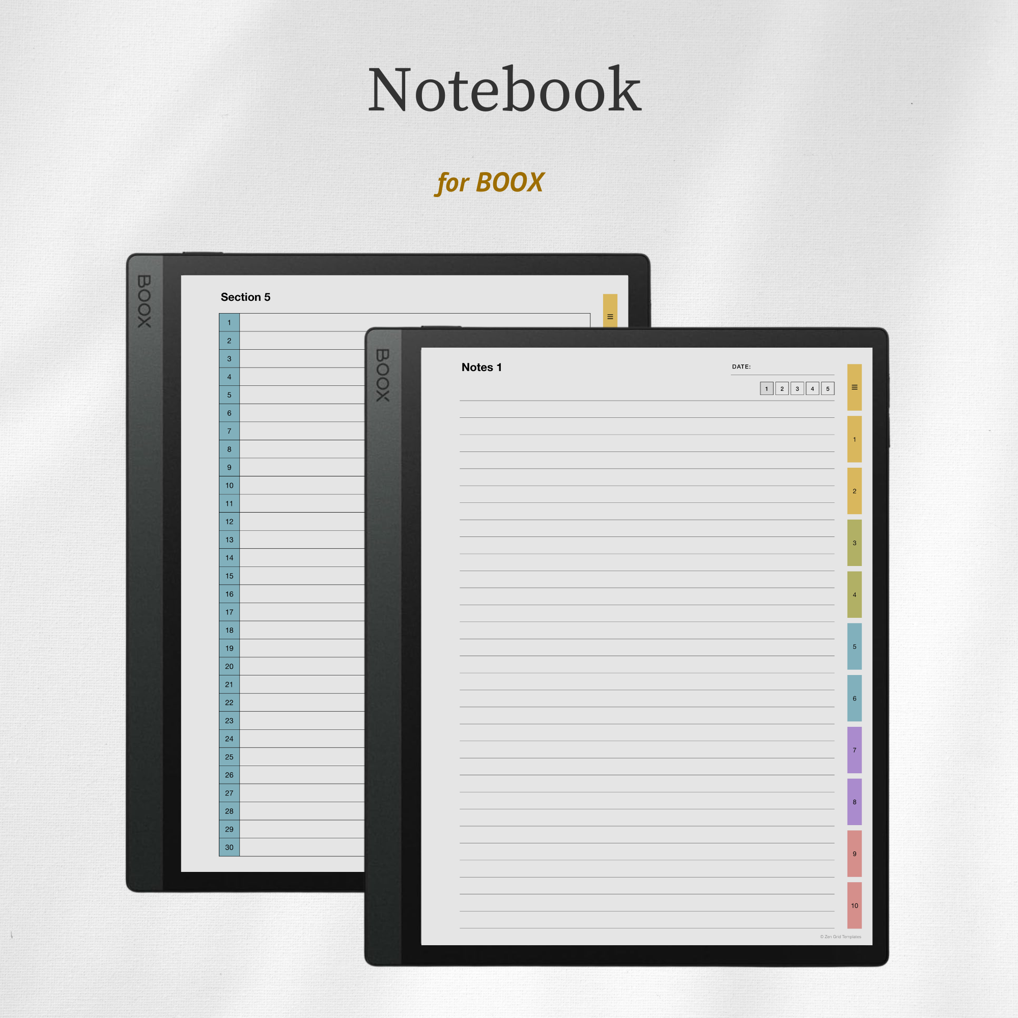 Notebook Template for BOOX